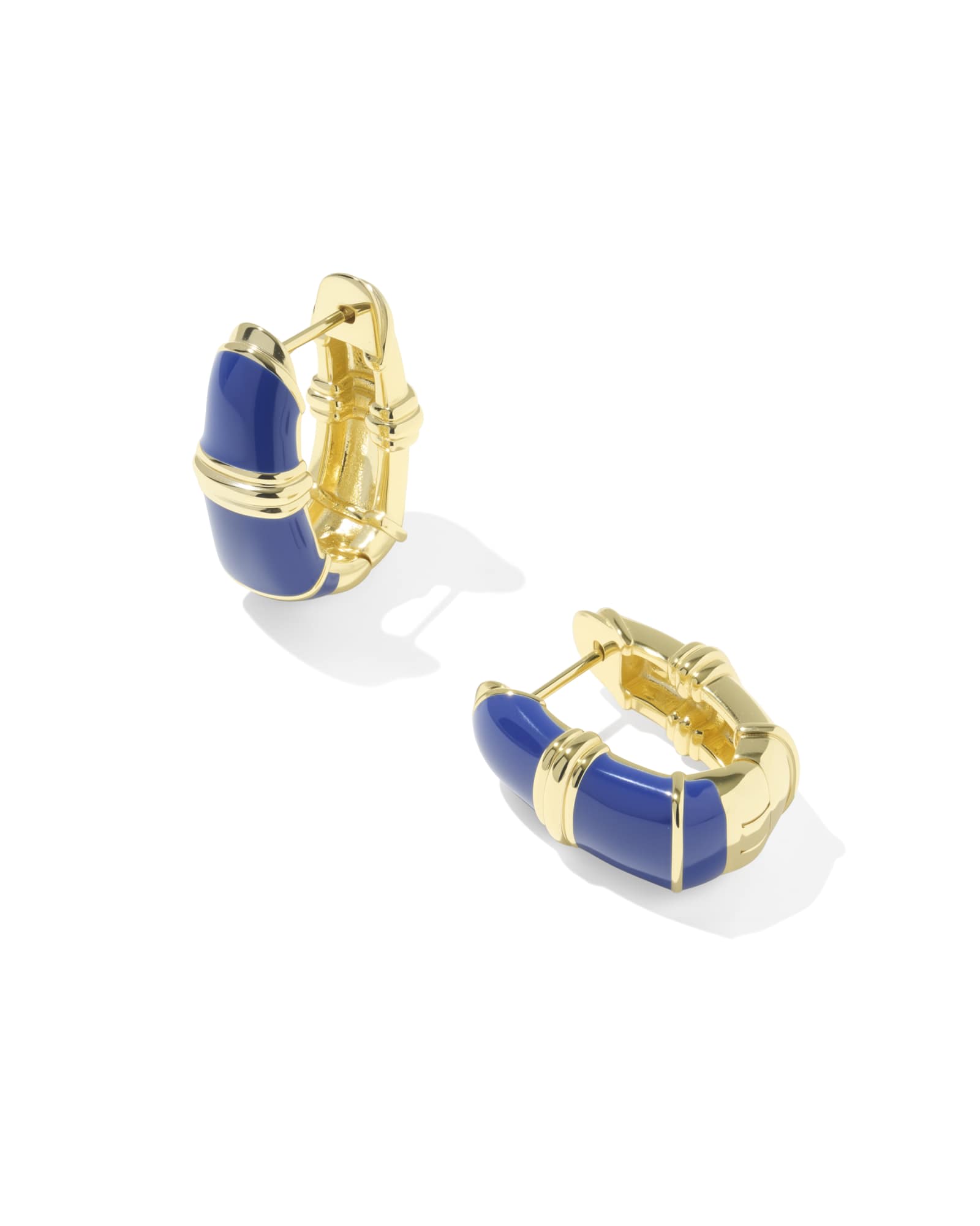 Kendra Scott Courtney Gold Huggie Earrings | Enamel