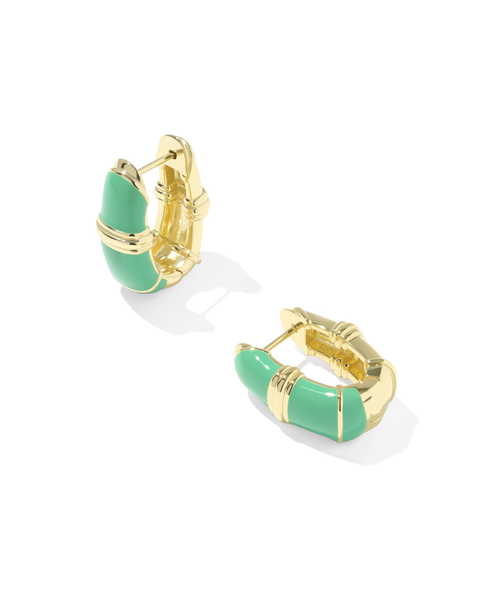 Kendra Scott Courtney Gold Huggie Earrings | Enamel