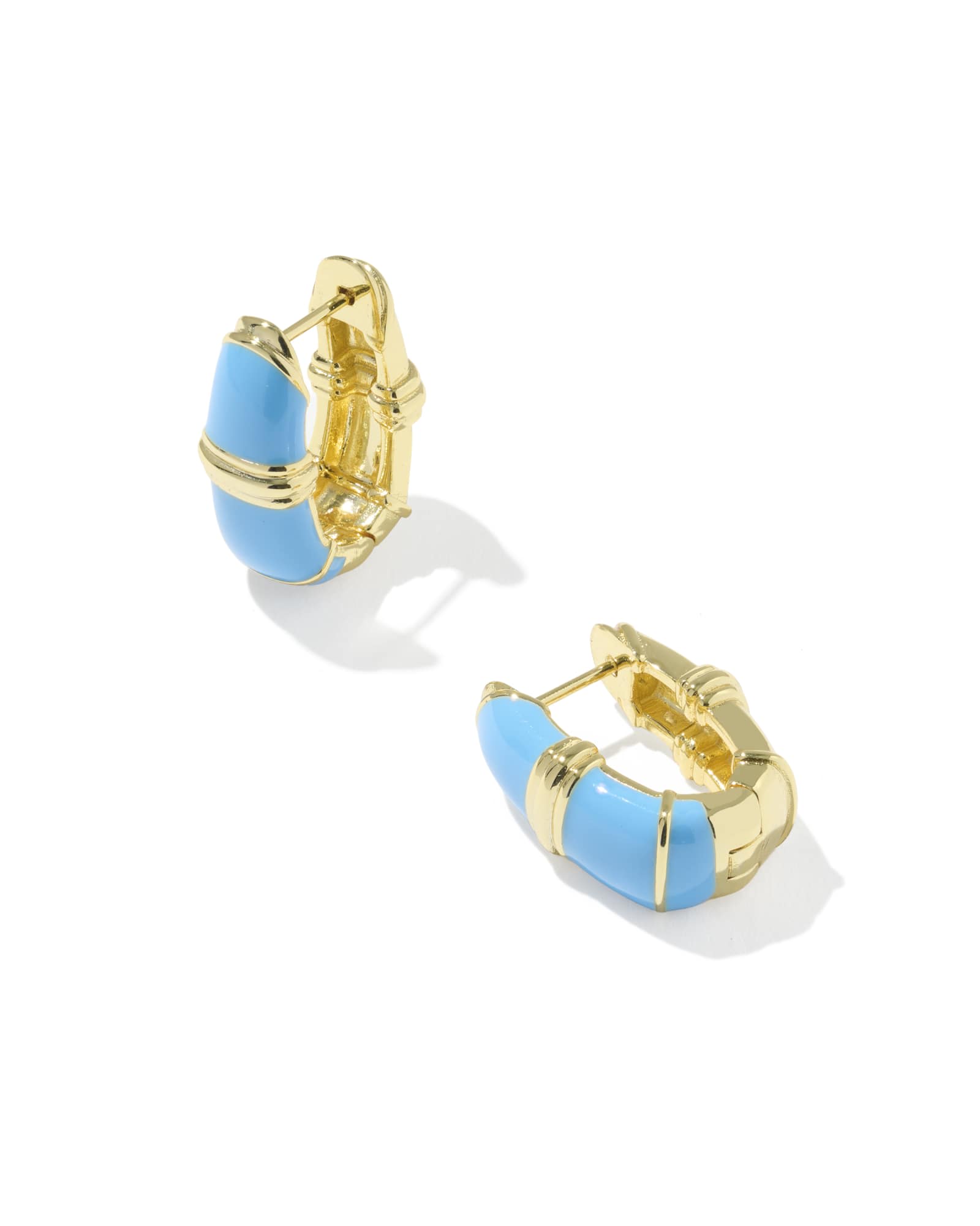 Kendra Scott Courtney Gold Huggie Earrings | Enamel