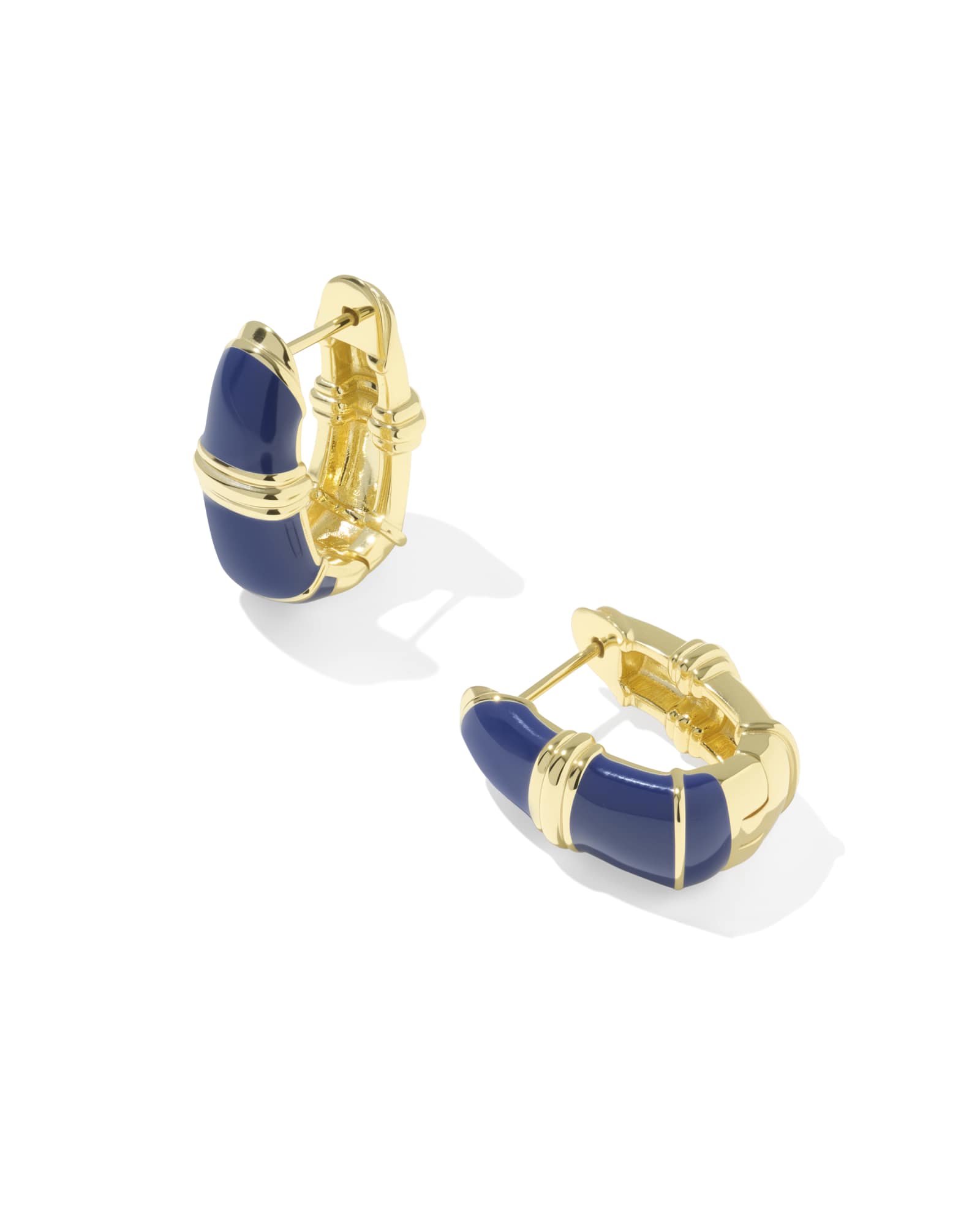Kendra Scott Courtney Gold Huggie Earrings | Enamel