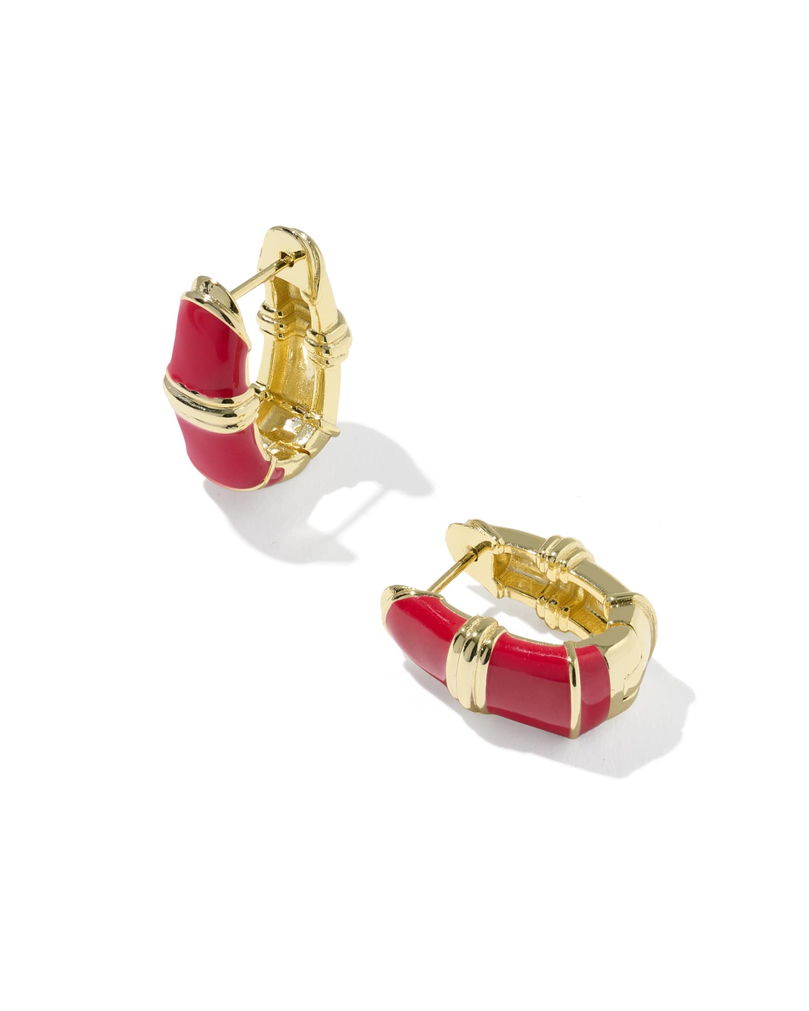 Kendra Scott Courtney Gold Huggie Earrings | Enamel