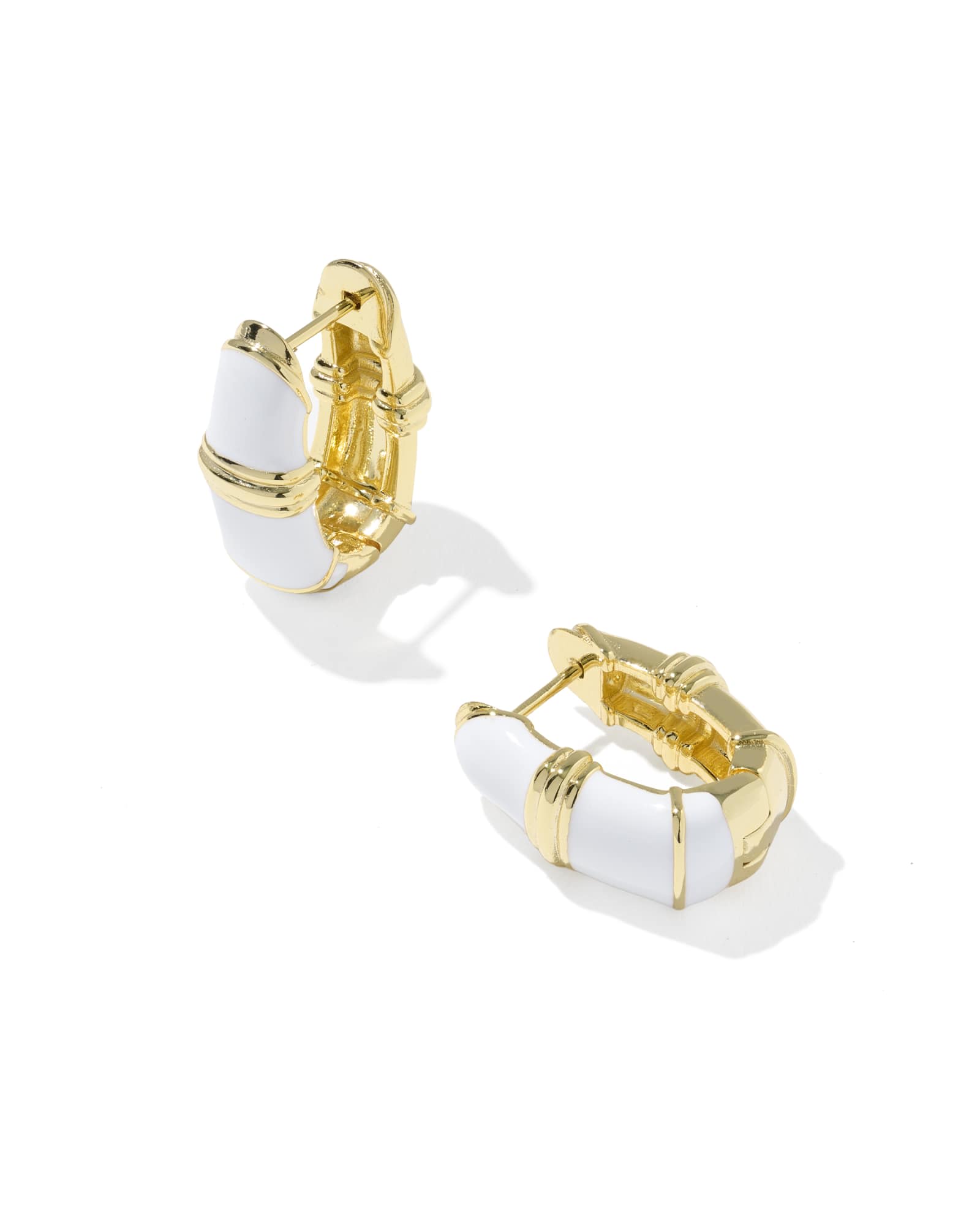 Kendra Scott Courtney Gold Huggie Earrings | Enamel