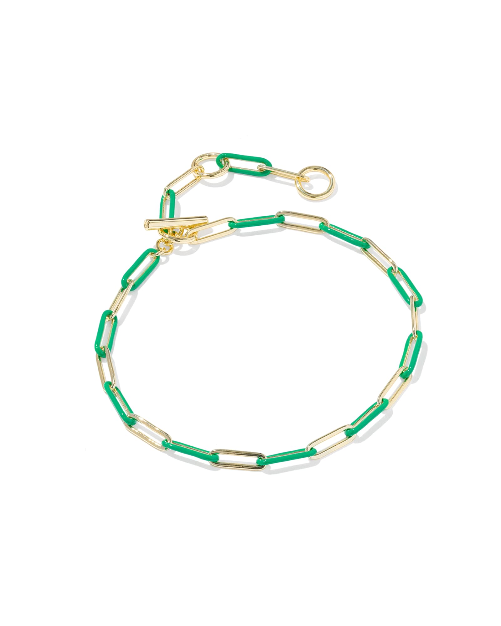 Kendra Scott Courtney Gold Link and Chain Bracelet | Enamel