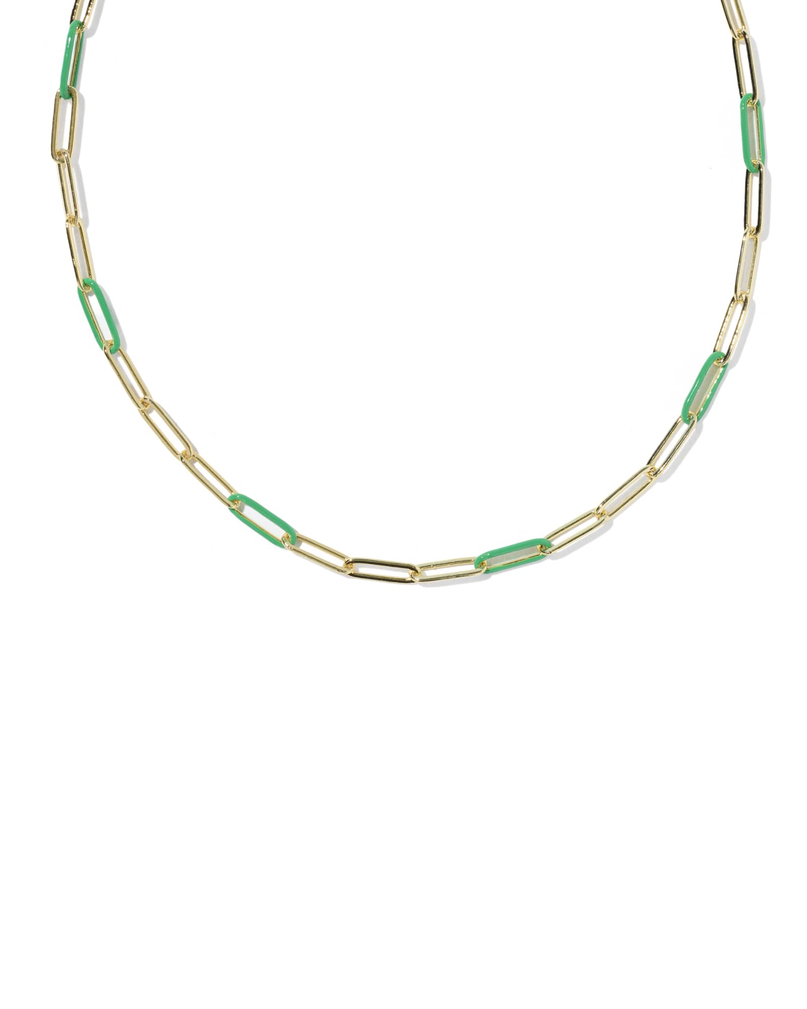 Kendra Scott Courtney Gold Enamel Link and Chain Necklace | Enamel/Metal