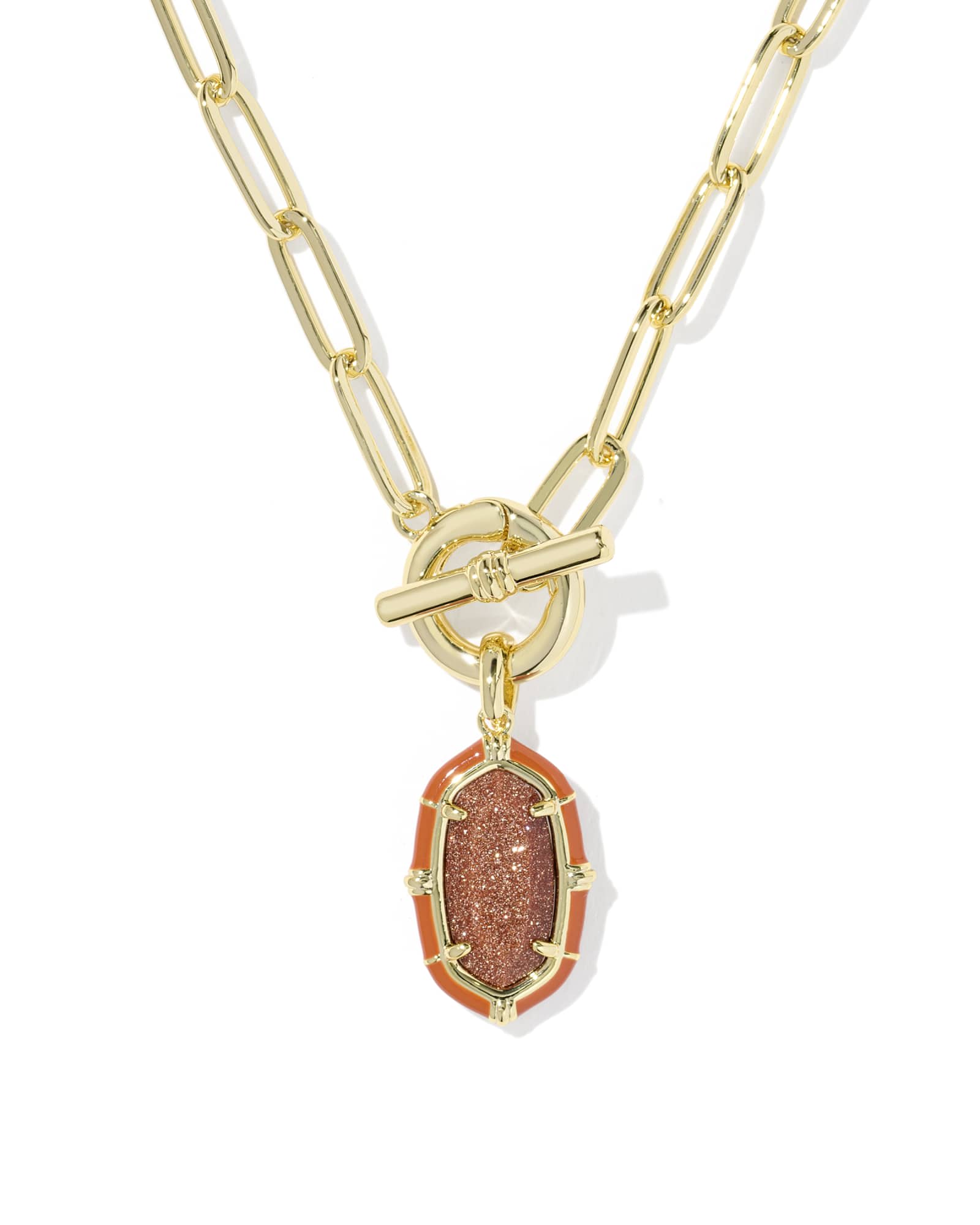 Kendra Scott Elisa Gold Enamel Link and Chain Necklace | Goldstone