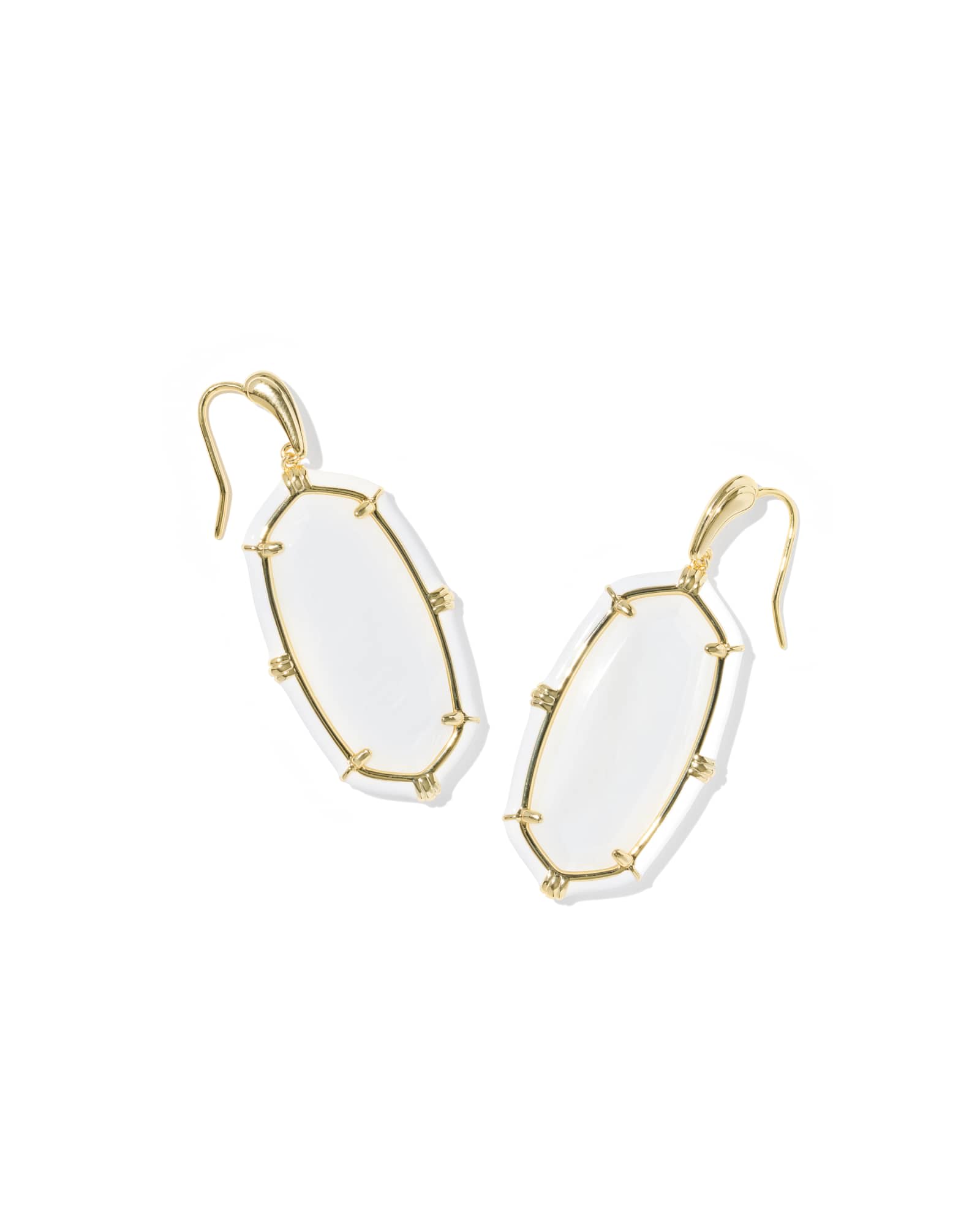 Kendra Scott Elle Gold Enamel Drop Earrings | Mother Of Pearl