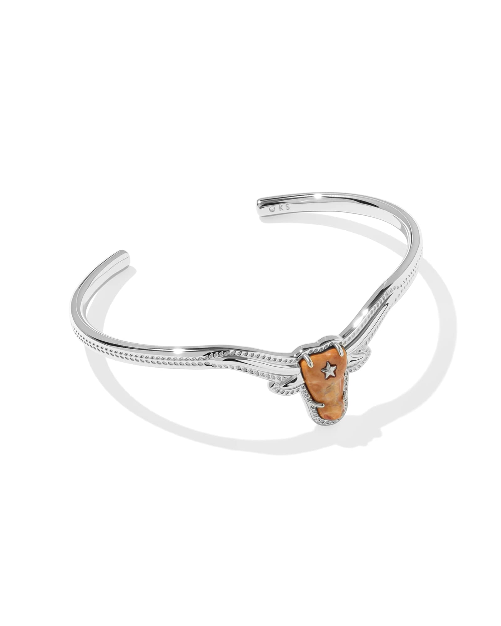 Kendra Scott Longhorn Silver Cuff Bracelet | Variegated Magnesite/Metal Rhodium