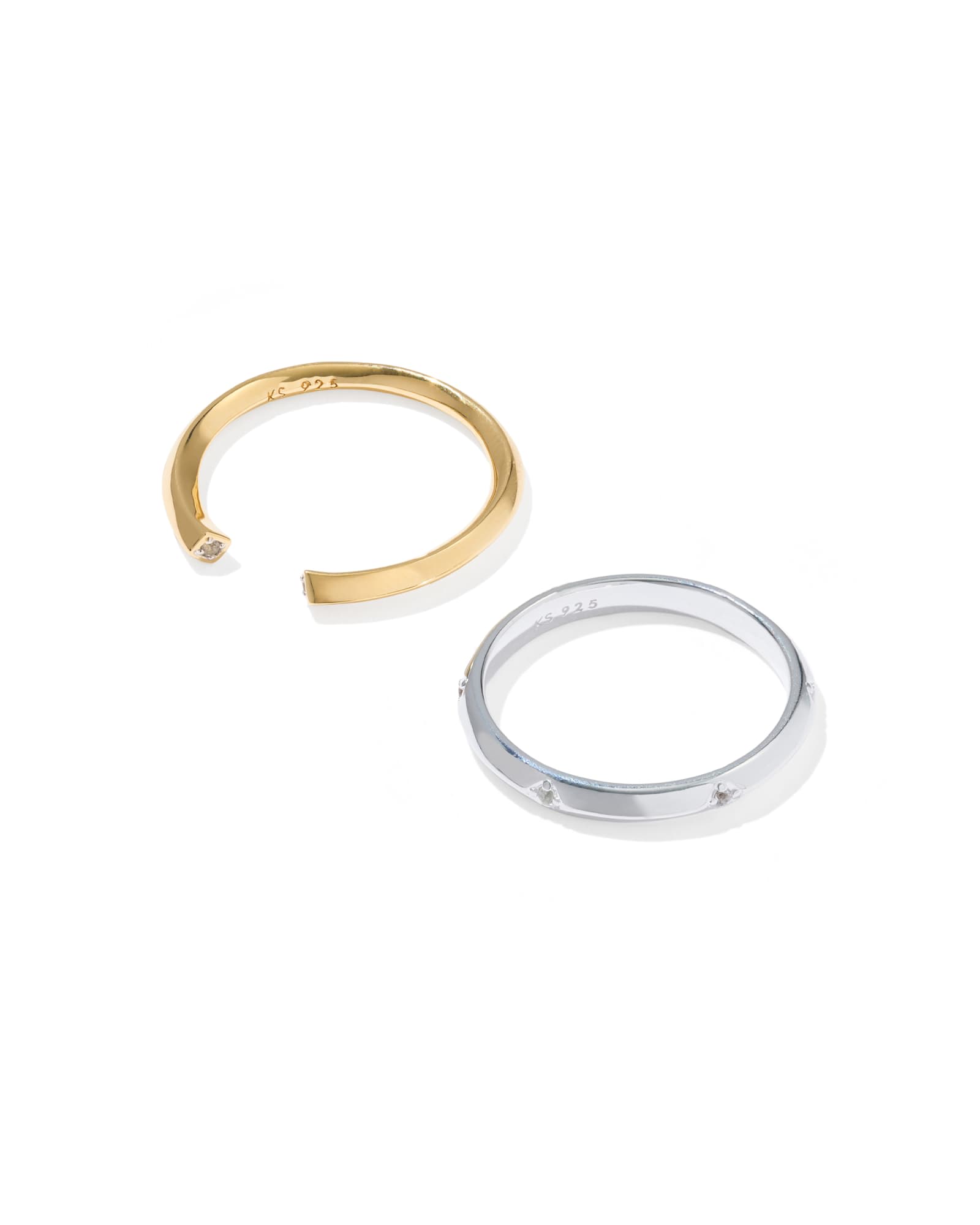 Kendra Scott Alani Mixed Metal Ring Set | Topaz/Metal | Size 9