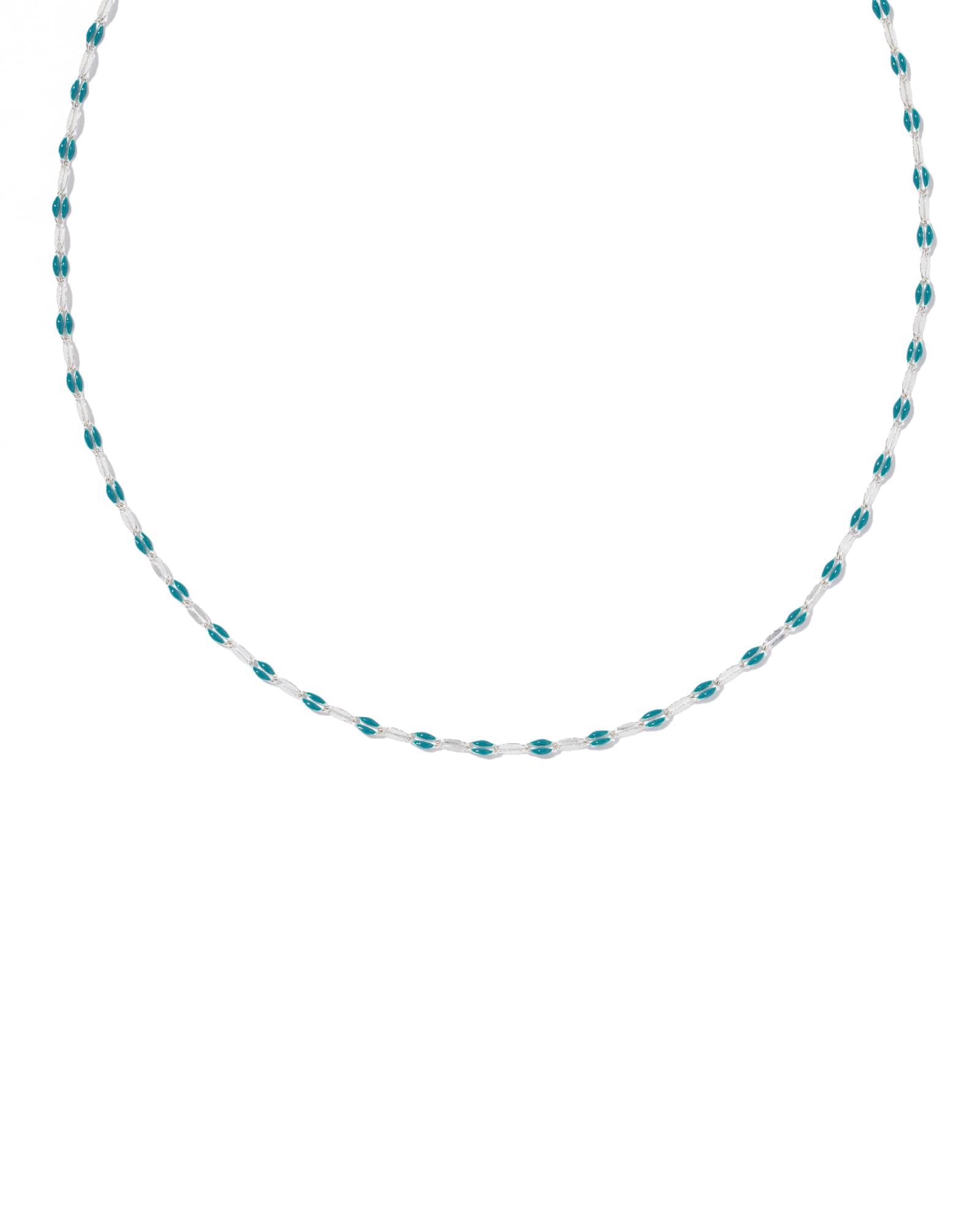 Kendra Scott Mirror Sterling Silver Chain Necklace | Enamel