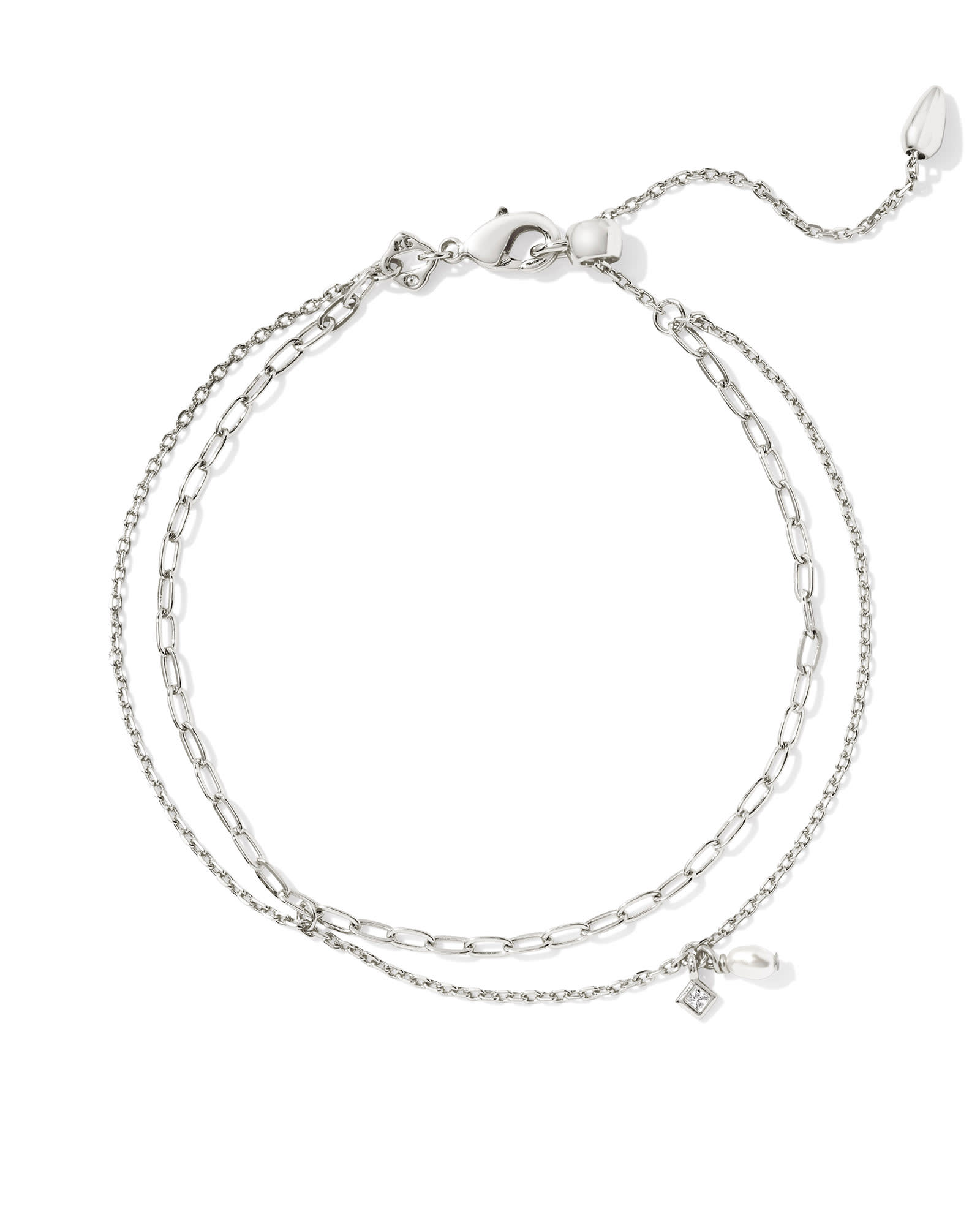 Kendra Scott Eve Silver Multi Strand Bracelet in Freshwater Cultured Pearl | Pearl/Metal Rhodium