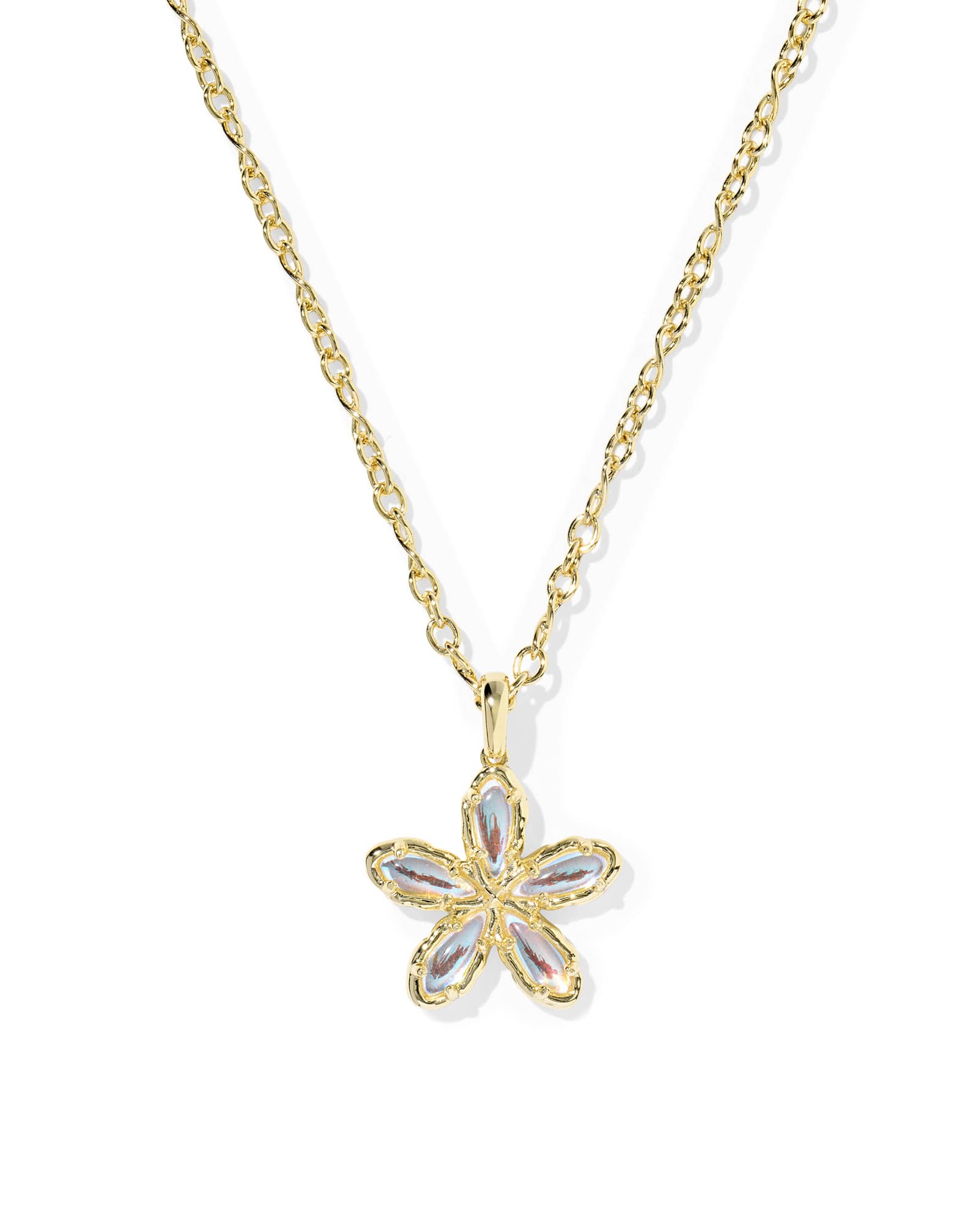Kendra Scott Kyla Flower Gold Pendant Necklace | Dichroic Glass