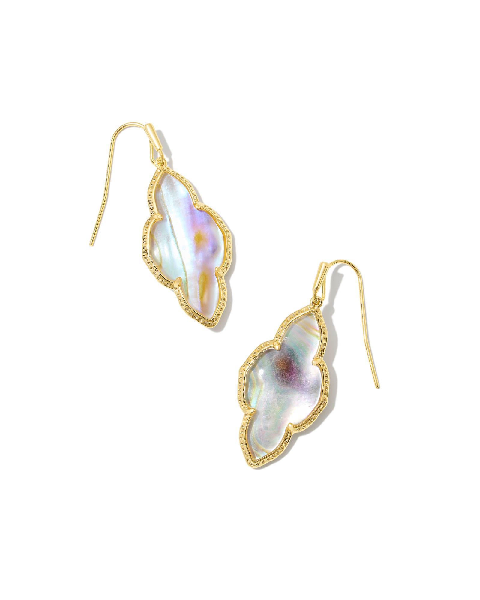 Kendra Scott Abbie Gold Drop Earrings in Iridescent Abalone | Shell