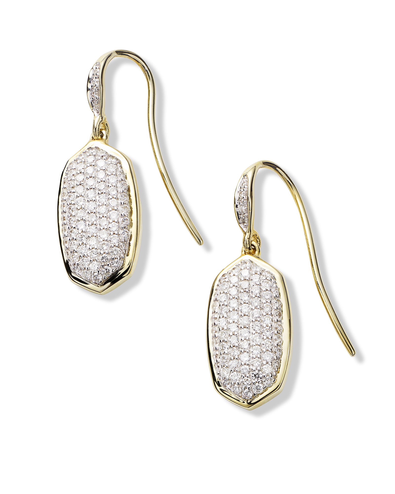 Kendra Scott Lee Earrings in Pave Diamond and 14k Yellow Gold | Diamonds