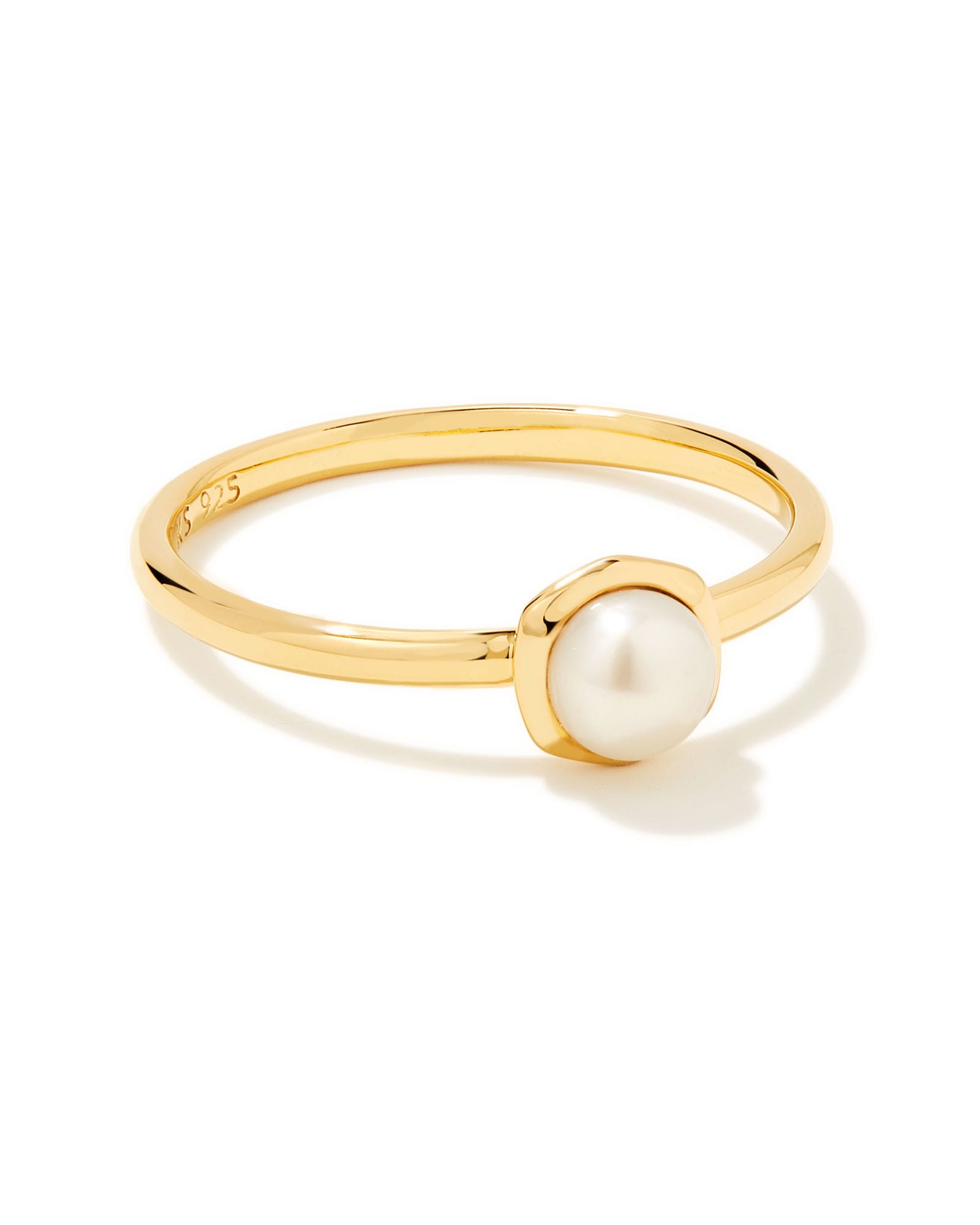 Kendra Scott Davie 18k Gold Vermeil Band Ring in White | Pearl