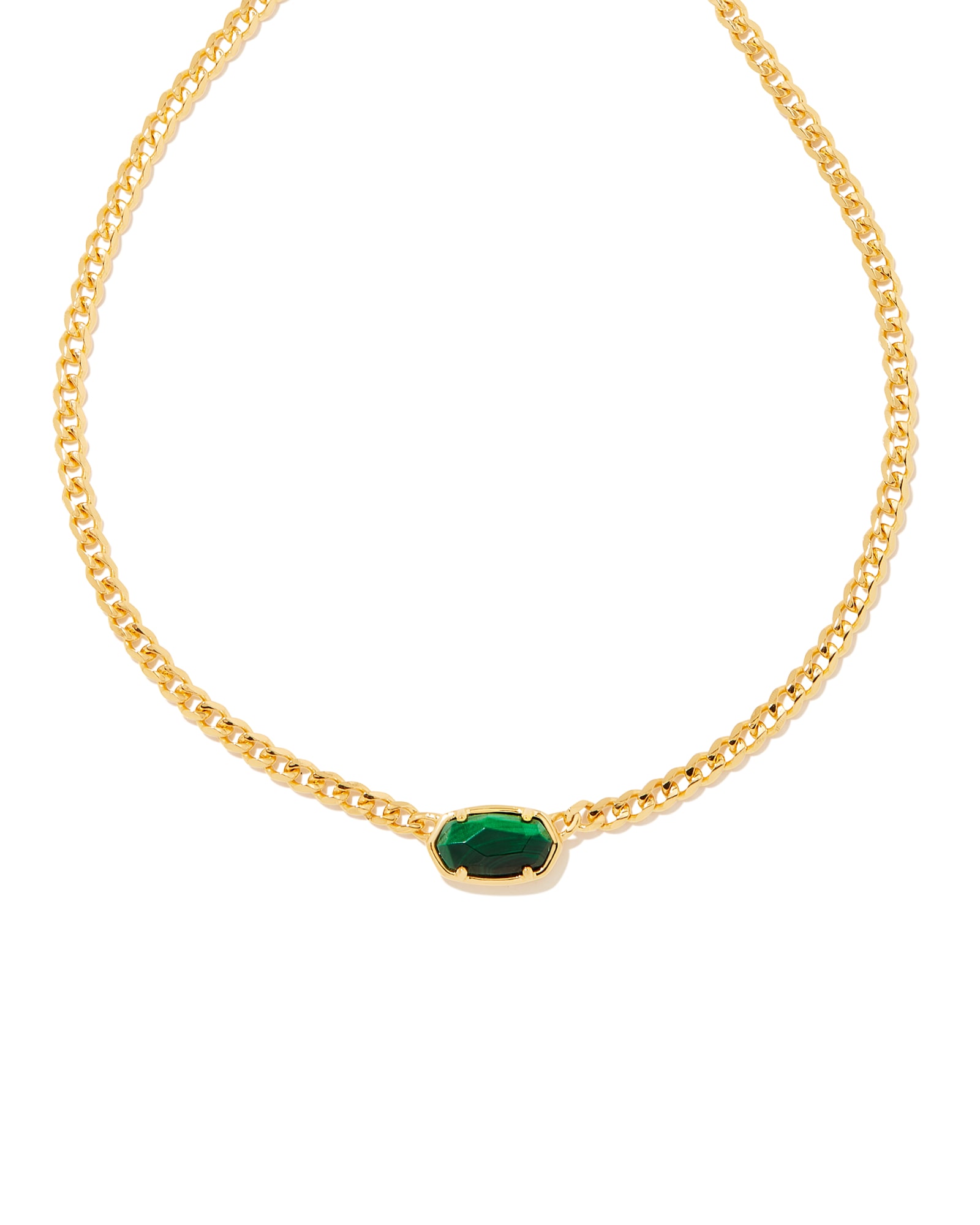 Kendra Scott Fern 18k Gold Vermeil Curb Chain Necklace in | Malachite