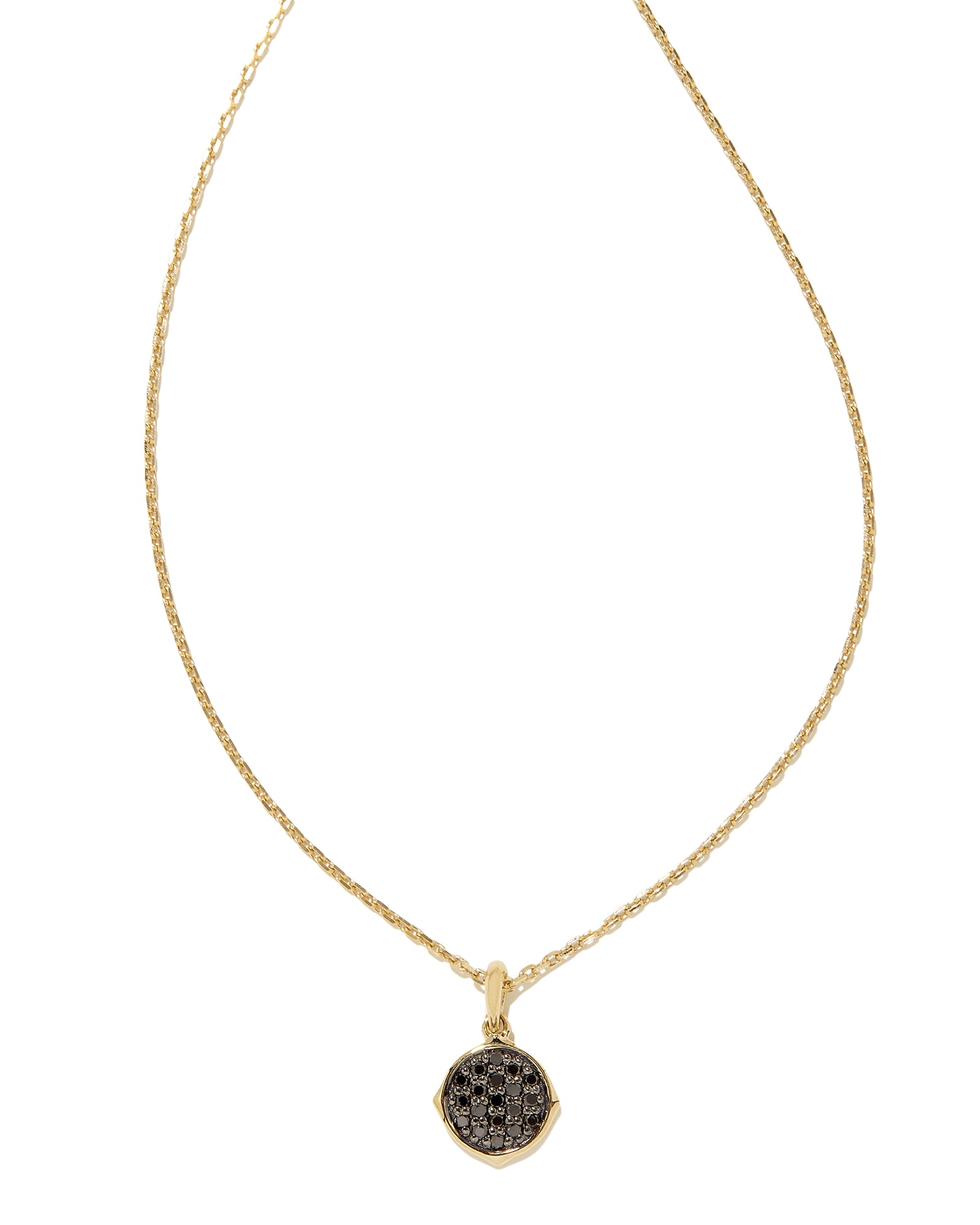 Kendra Scott Matilda 14k Yellow Gold Pendant Necklace in Black Diamond | Diamonds