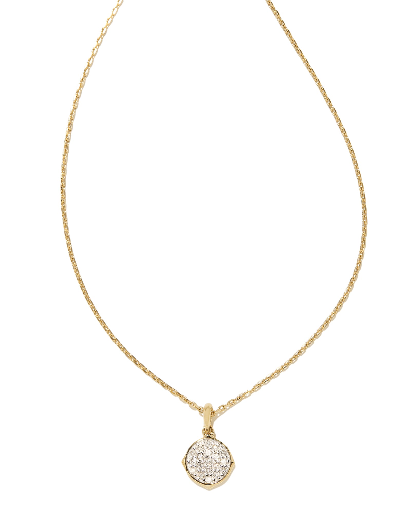 Kendra Scott Matilda 14k Yellow Gold Pendant Necklace in White Diamond | Diamonds