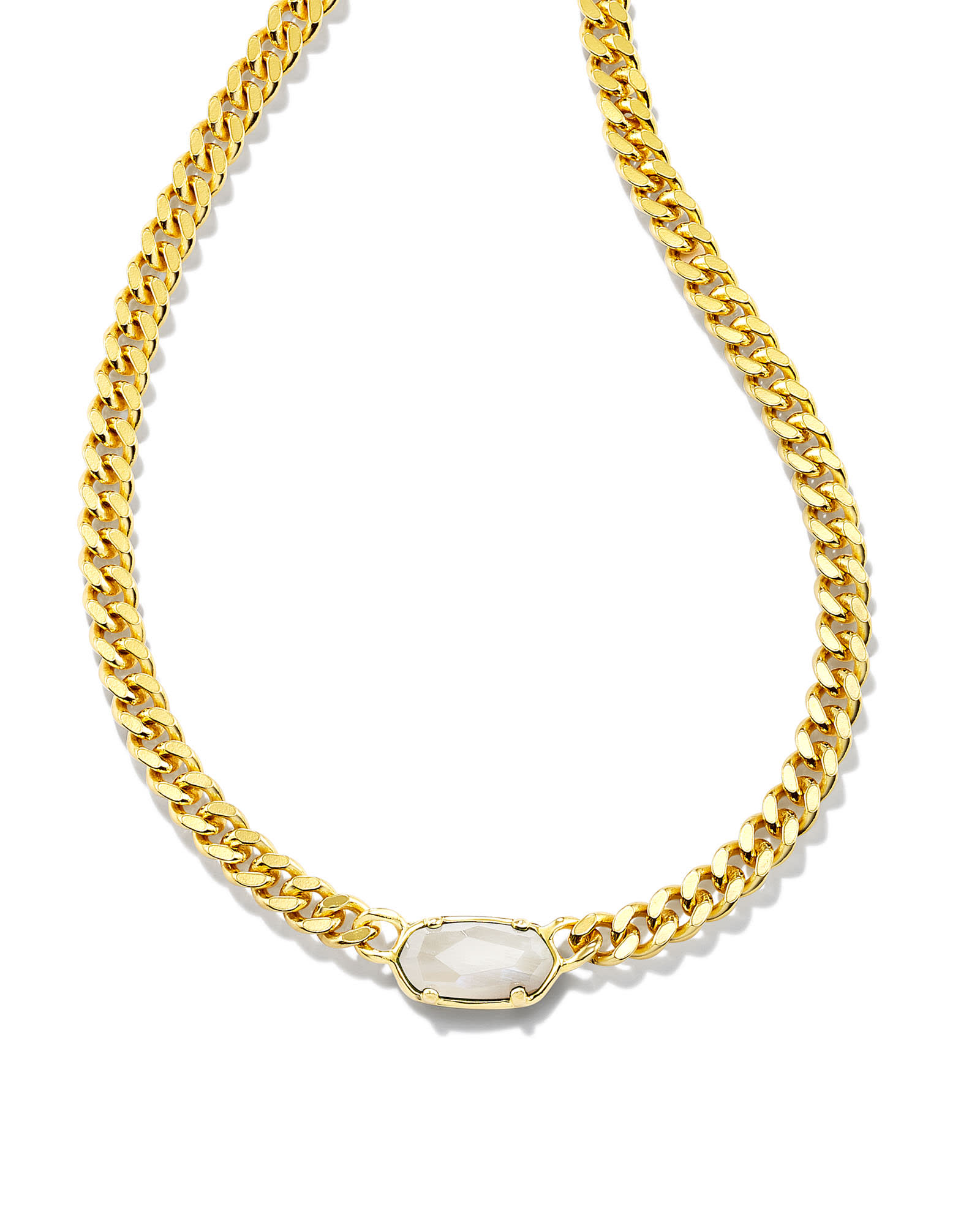 Kendra Scott Elisa 18k Gold Vermeil Curb Chain Necklace in Rainbow | Moonstone