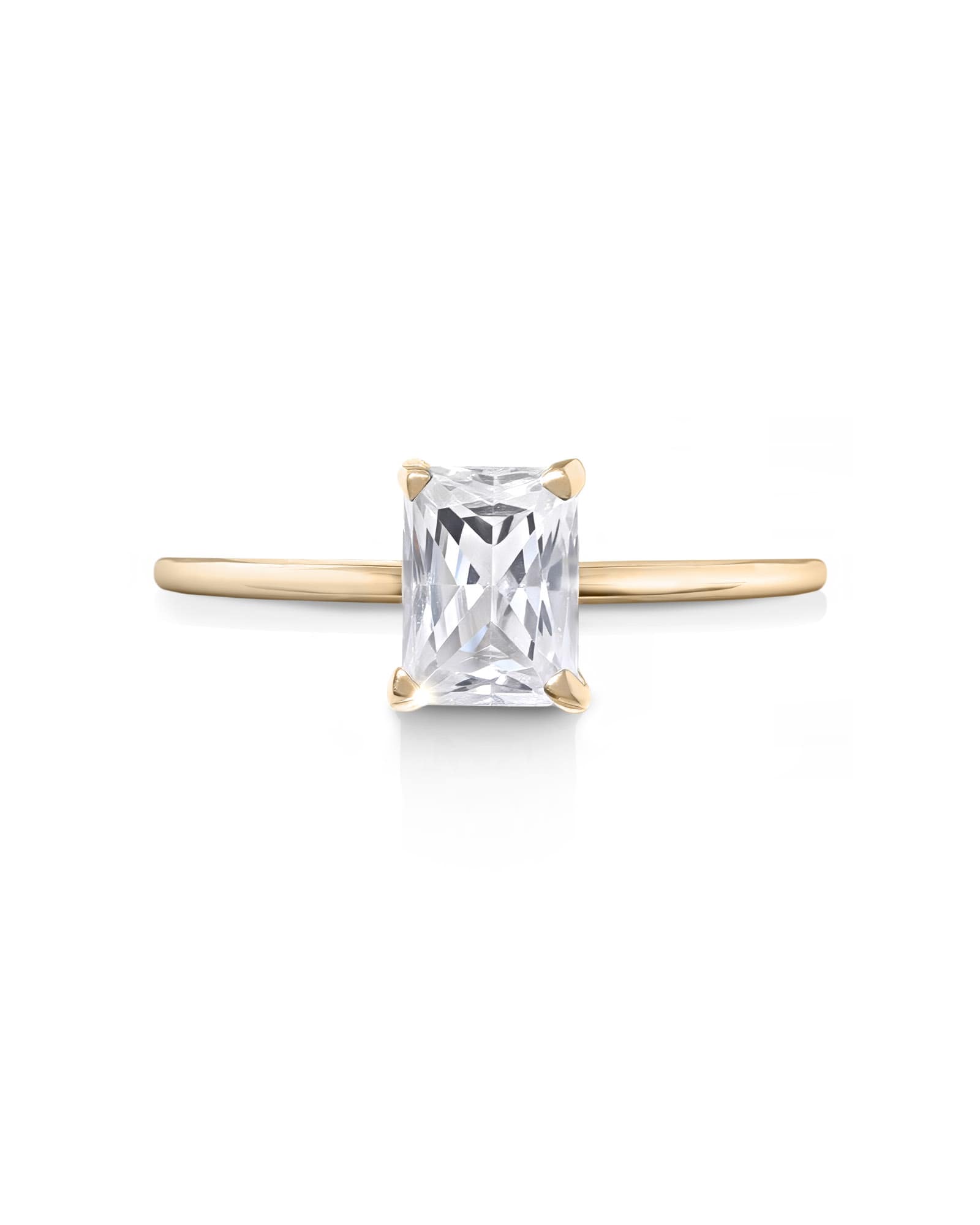 Kendra Scott 0.75 ct Solitaire N-S Emerald Engagement Ring in 14k Rose Gold | Lab Diamond | Size ASSORTED SIZES
