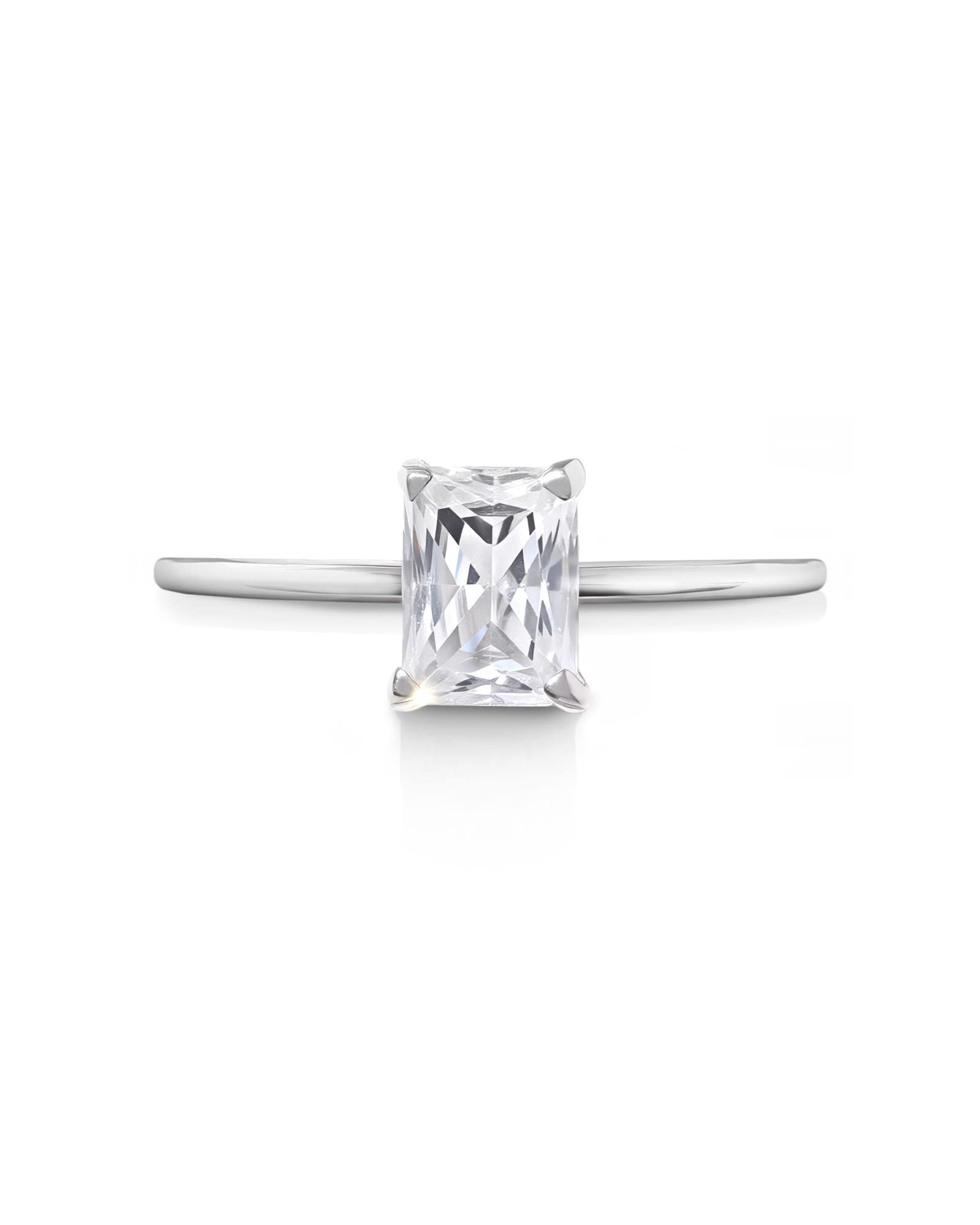 Kendra Scott 1.5 ct Solitaire N-S Emerald Engagement Ring in 14k White Gold | Lab Diamond | Size ASSORTED SIZES