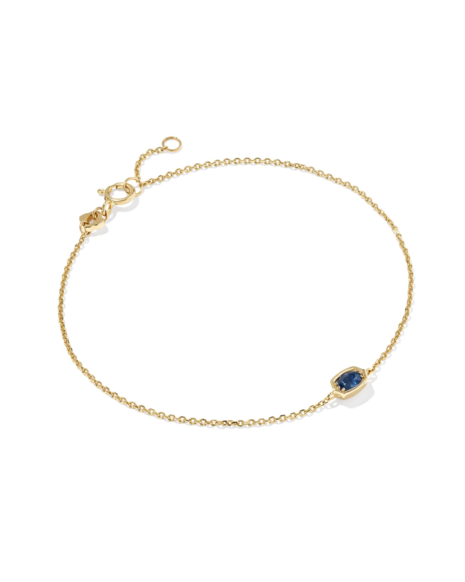 Kendra Scott Marisa 14k Yellow Gold September Oval Solitaire Bracelet | Sapphire