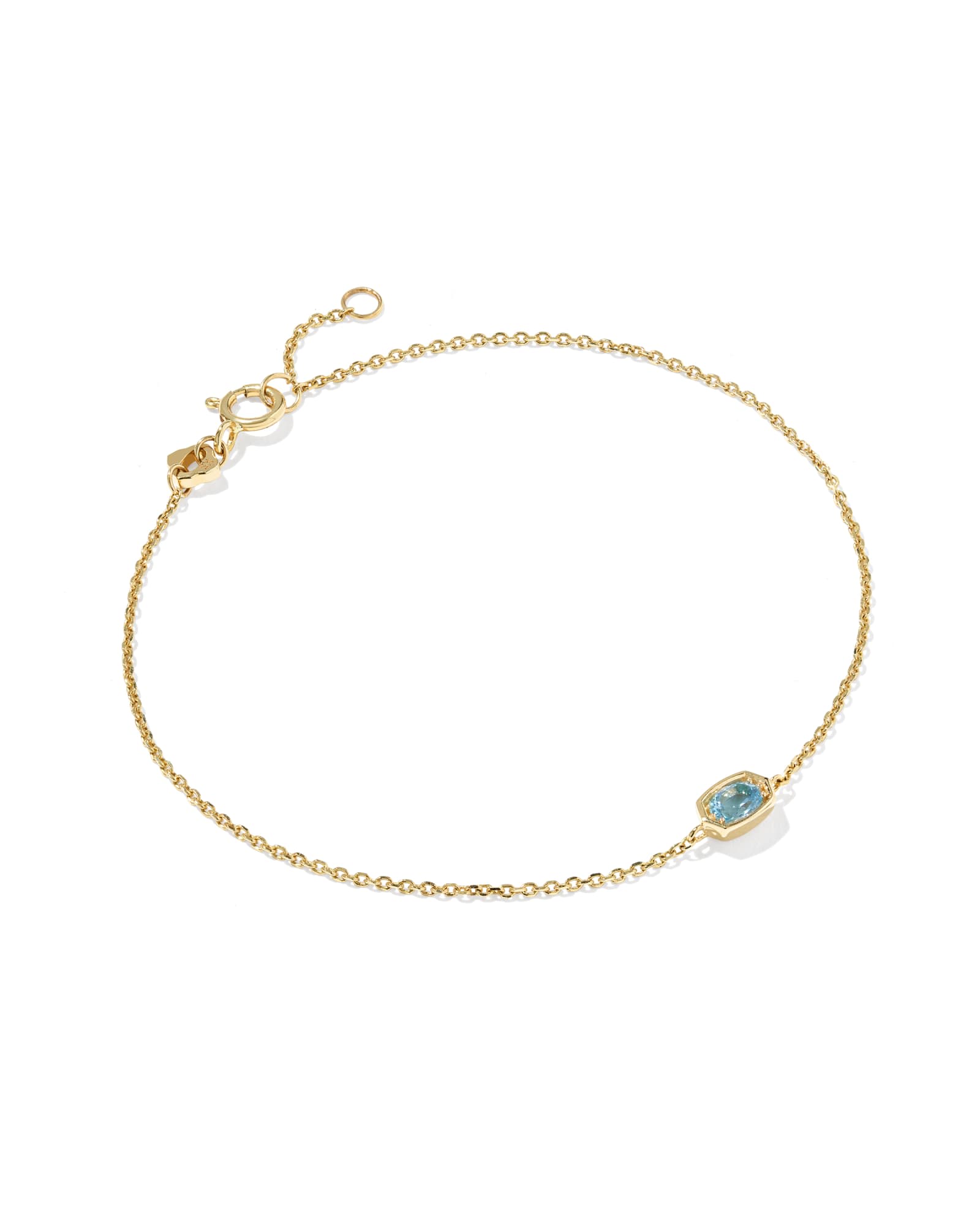 Kendra Scott Marisa 14k Yellow Gold December Oval Solitaire Bracelet | Topaz