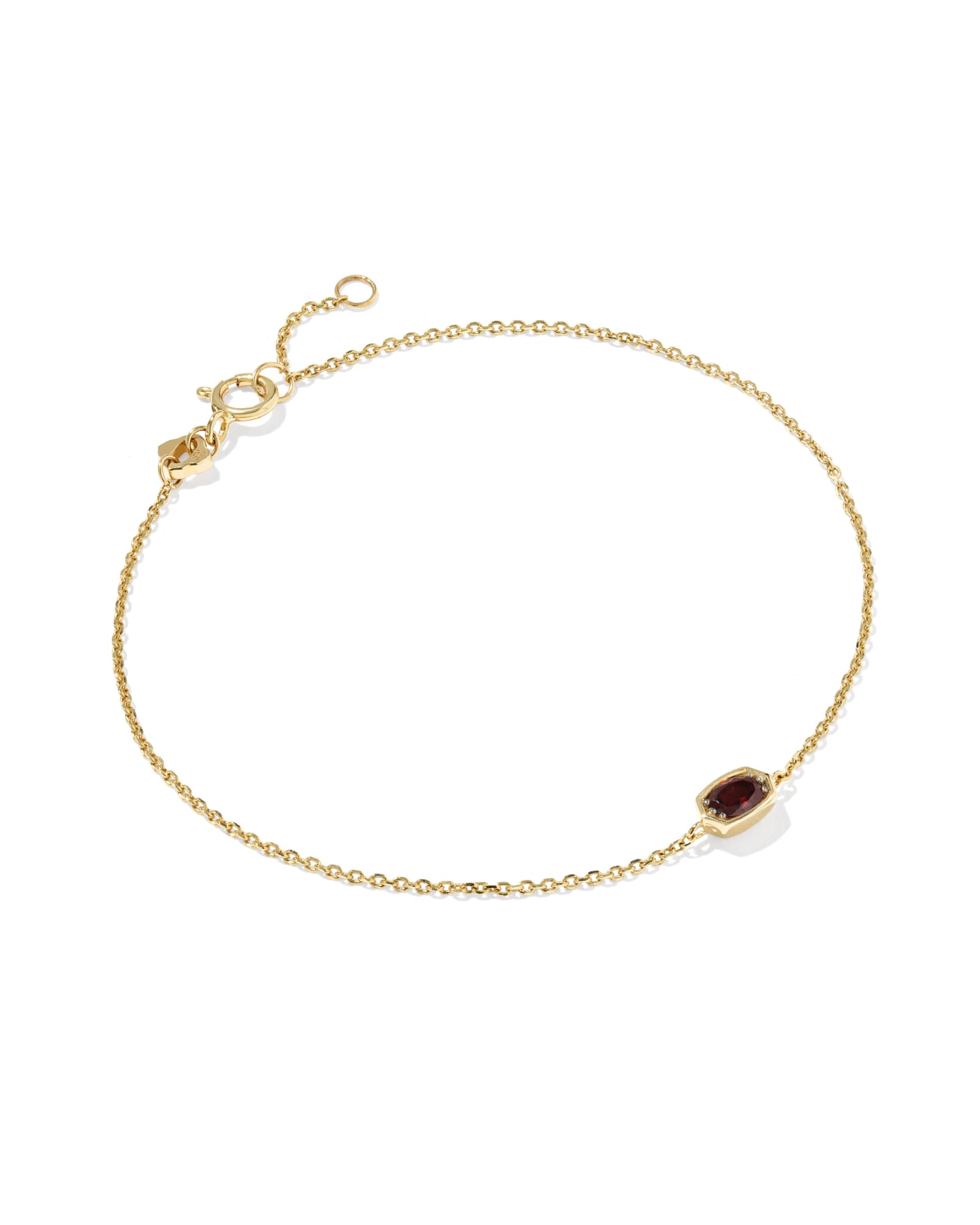 Kendra Scott Marisa 14k Yellow Gold January Oval Solitaire Bracelet | Garnet