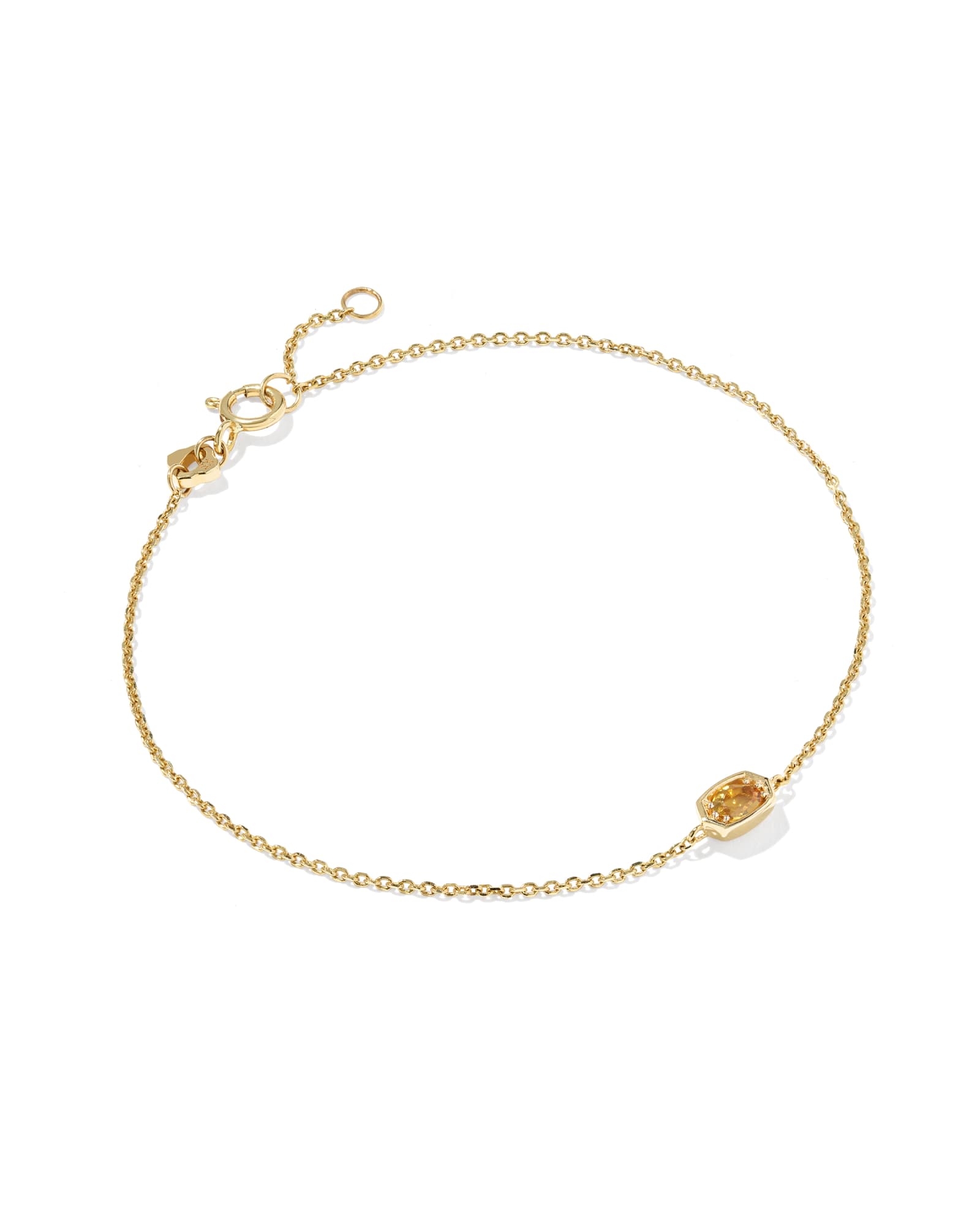Kendra Scott Marisa 14k Yellow Gold November Oval Solitaire Bracelet | Citrine