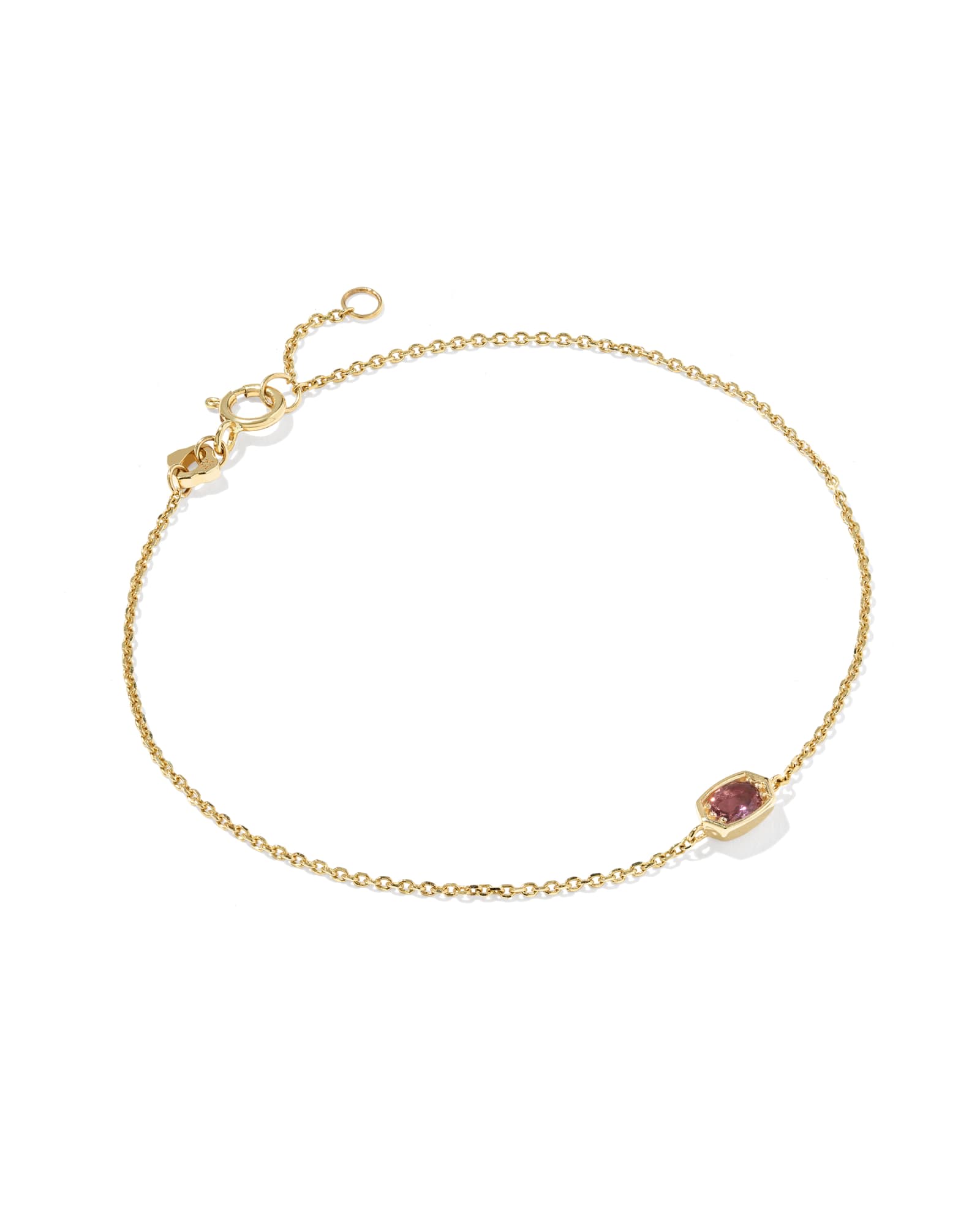 Kendra Scott Marisa 14k Yellow Gold October Oval Solitaire Bracelet | Tourmaline