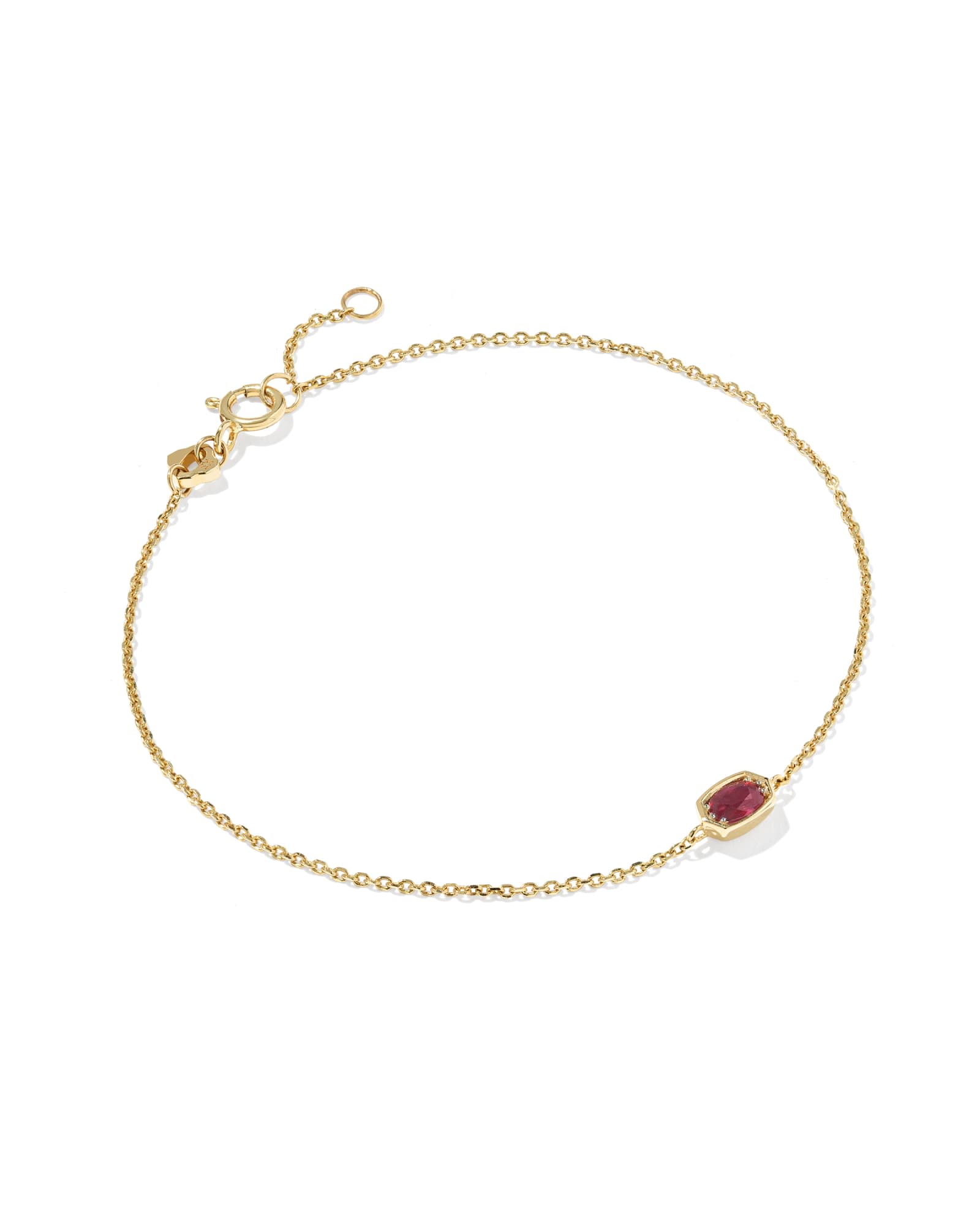 Kendra Scott Marisa 14k Yellow Gold July Oval Solitaire Bracelet | Ruby