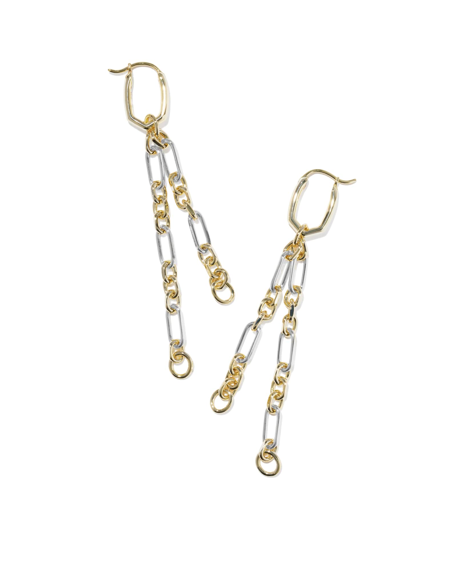 Embry Mixed Metal Chain Huggie Earrings