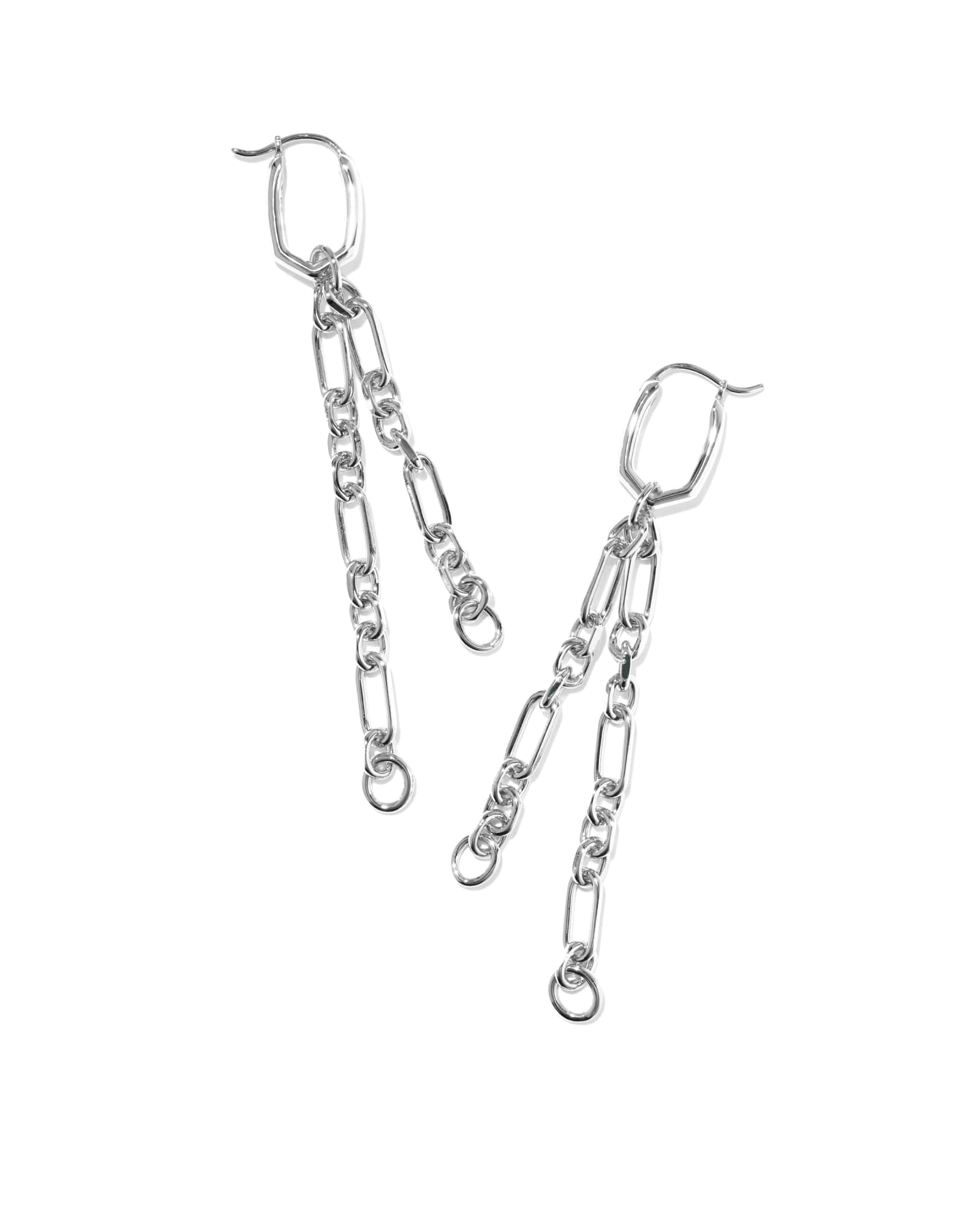 Embry Silver Chain Huggie Earrings