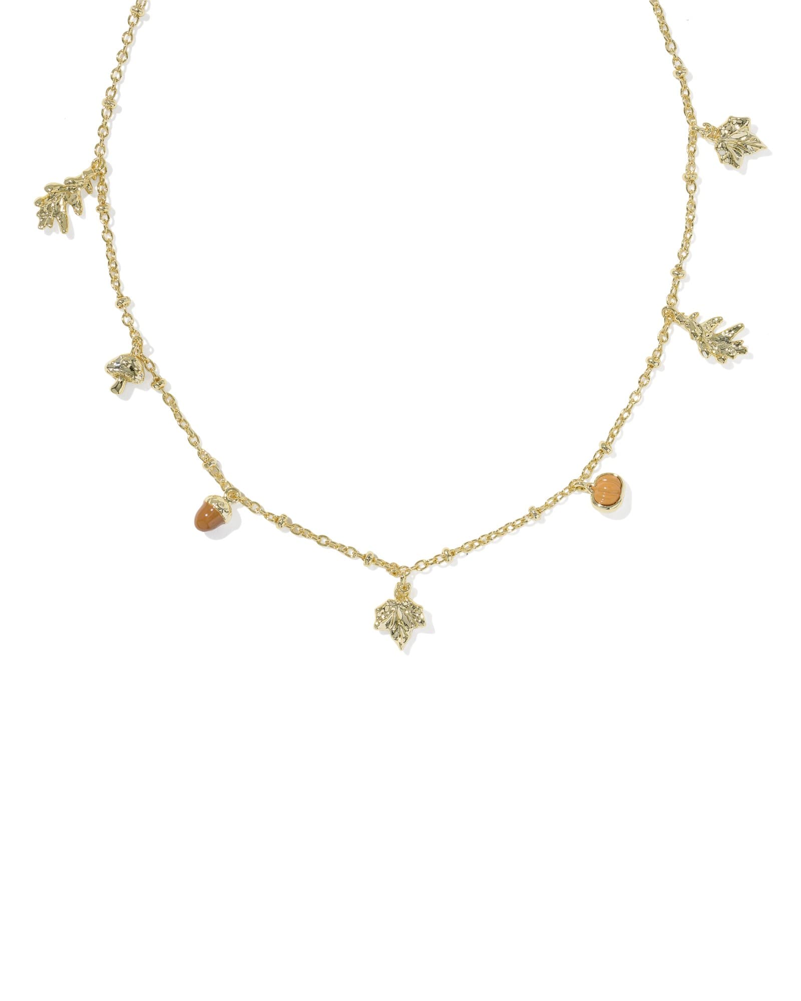 Autumn Gold Charm Necklace