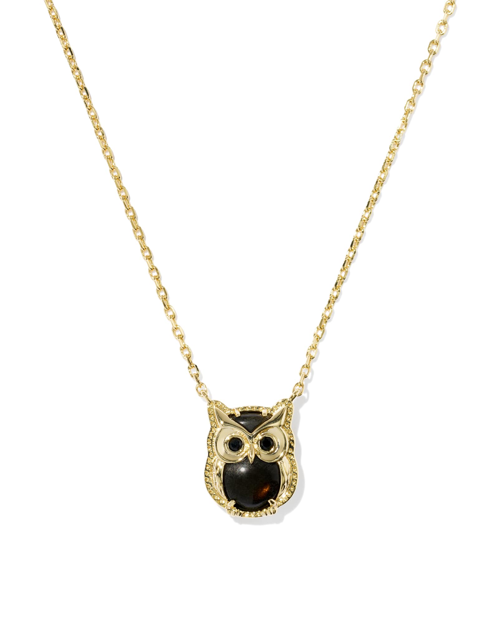 Owl Gold Short Pendant Necklace