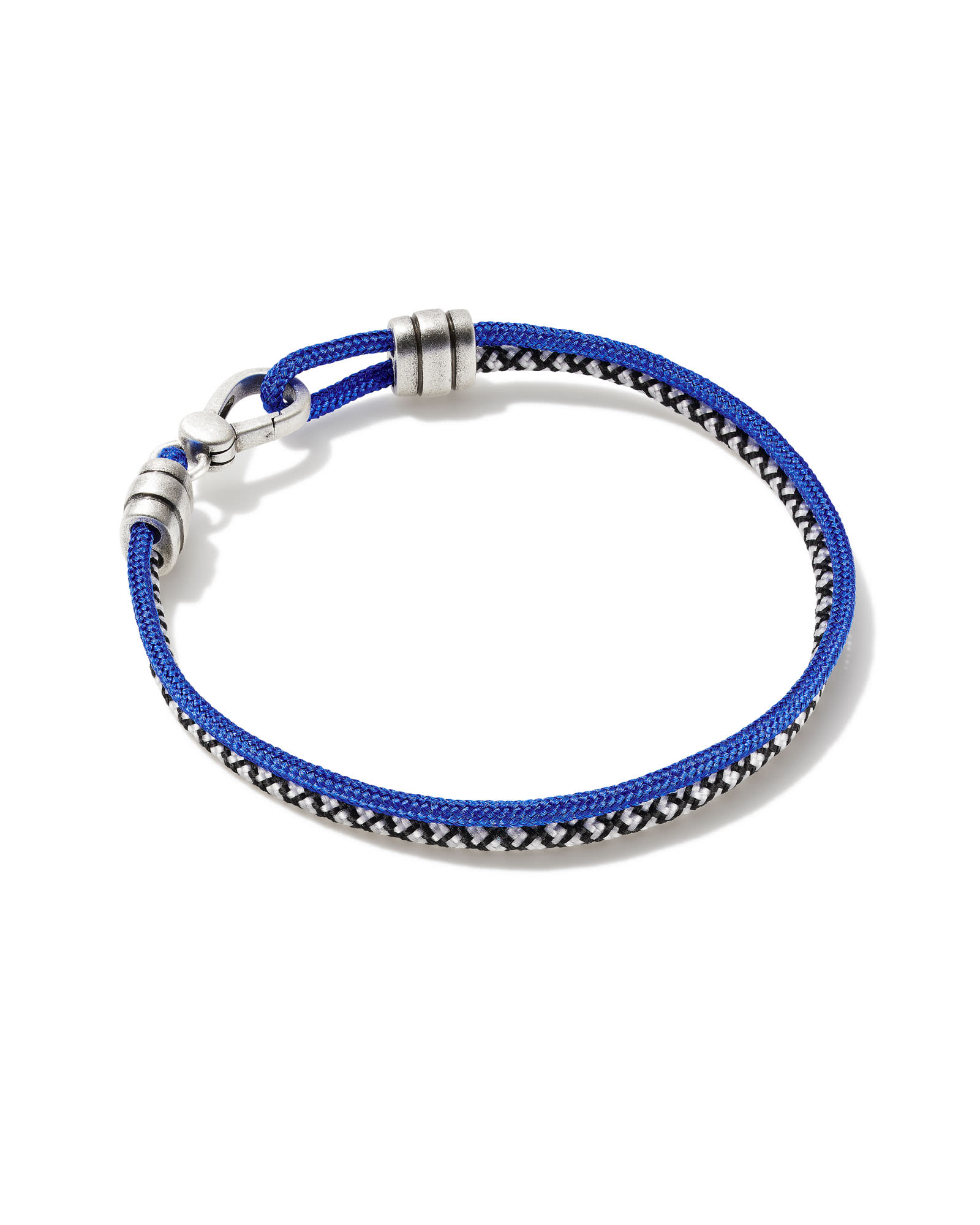 Kendra Scott Men's Kenneth Oxidized Sterling Silver Corded Bracelet in Blue Mix | Paracord