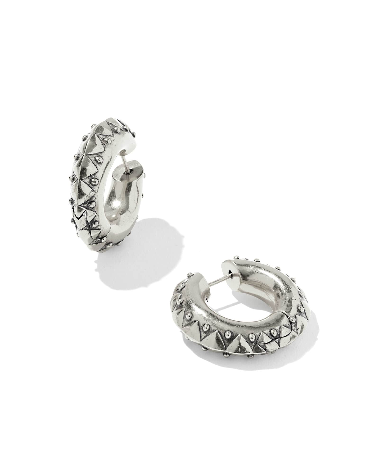 Kendra Scott Catherine Vintage Silver Hoop Earrings | Metal