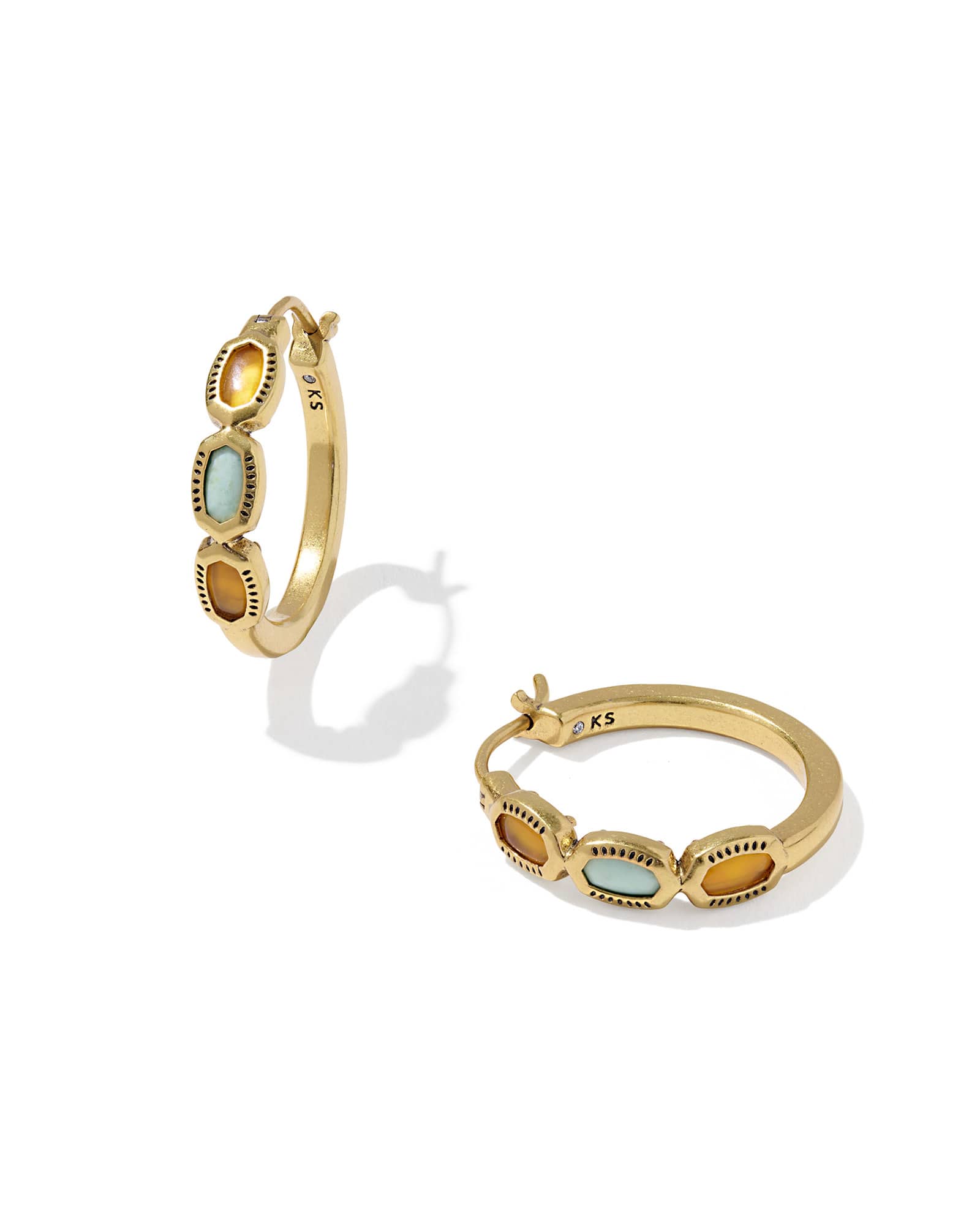 Kendra Scott Mini Elisa Vintage Gold Hoop Earrings | Mix