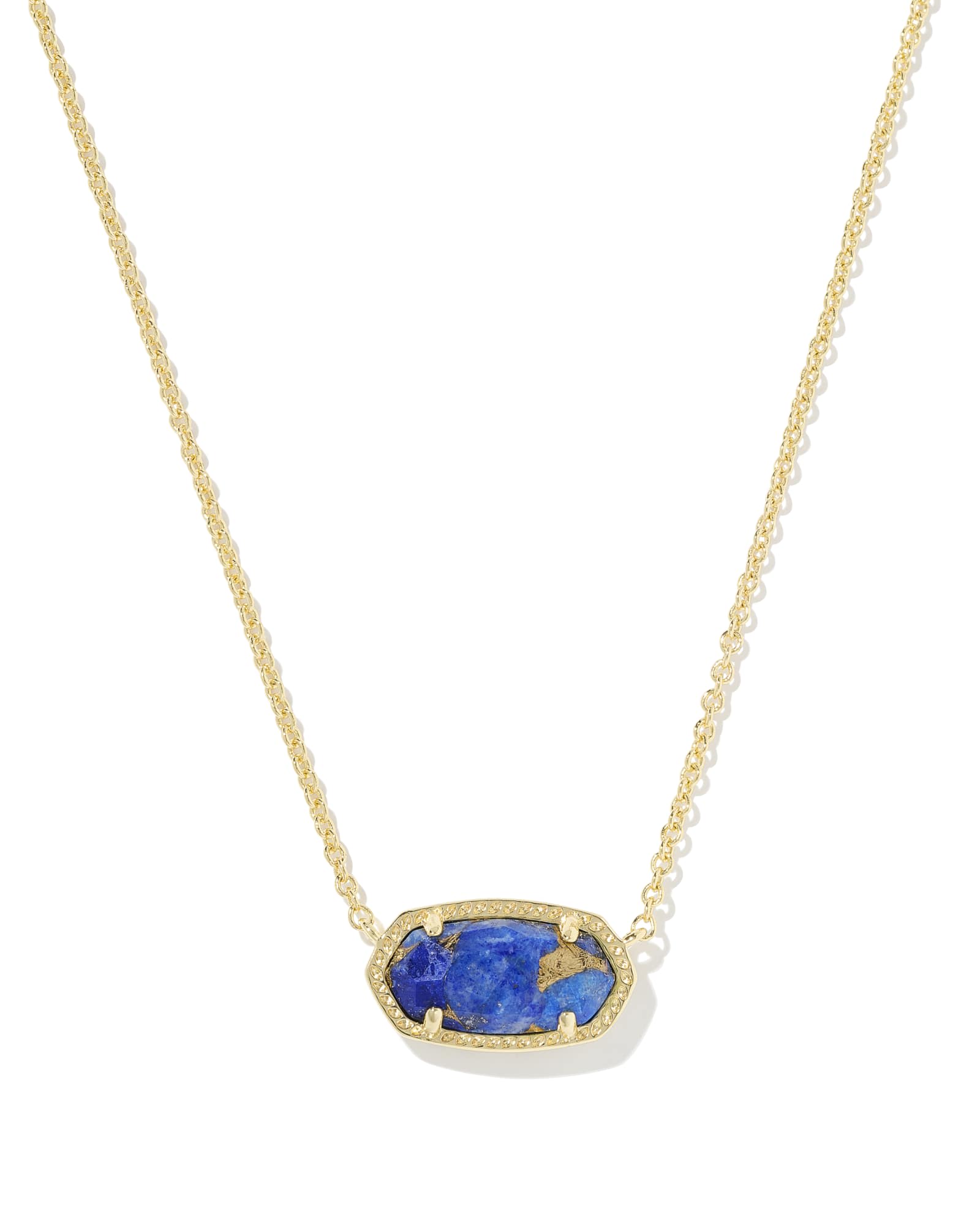 Kendra Scott Elisa Gold Pendant Necklace | Bronze Veined Lapis