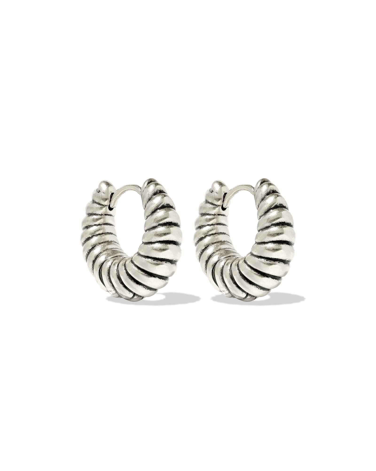 Sandy Vintage Silver Huggie Earrings
