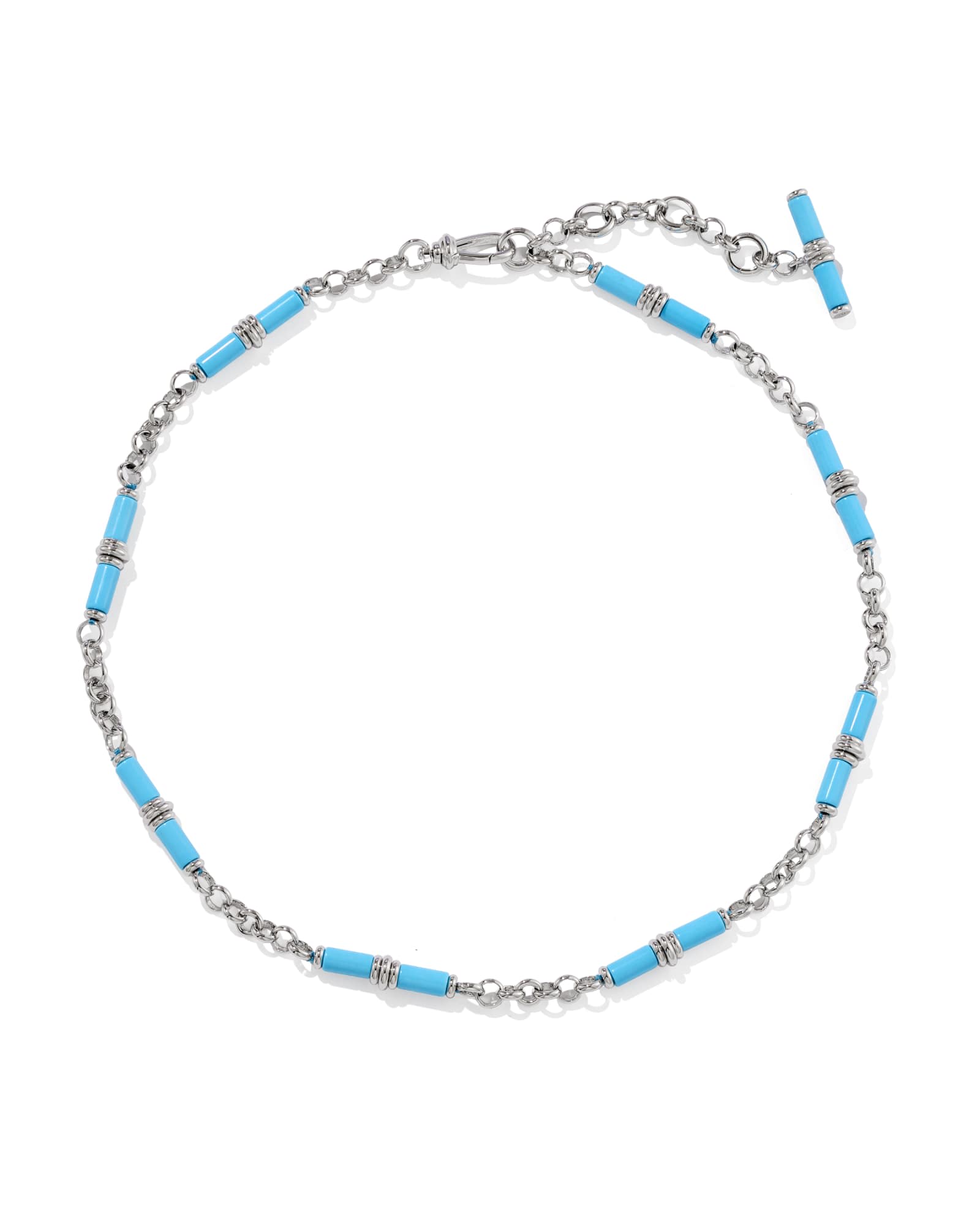 Bree Silver Beaded Link and Chain Necklace