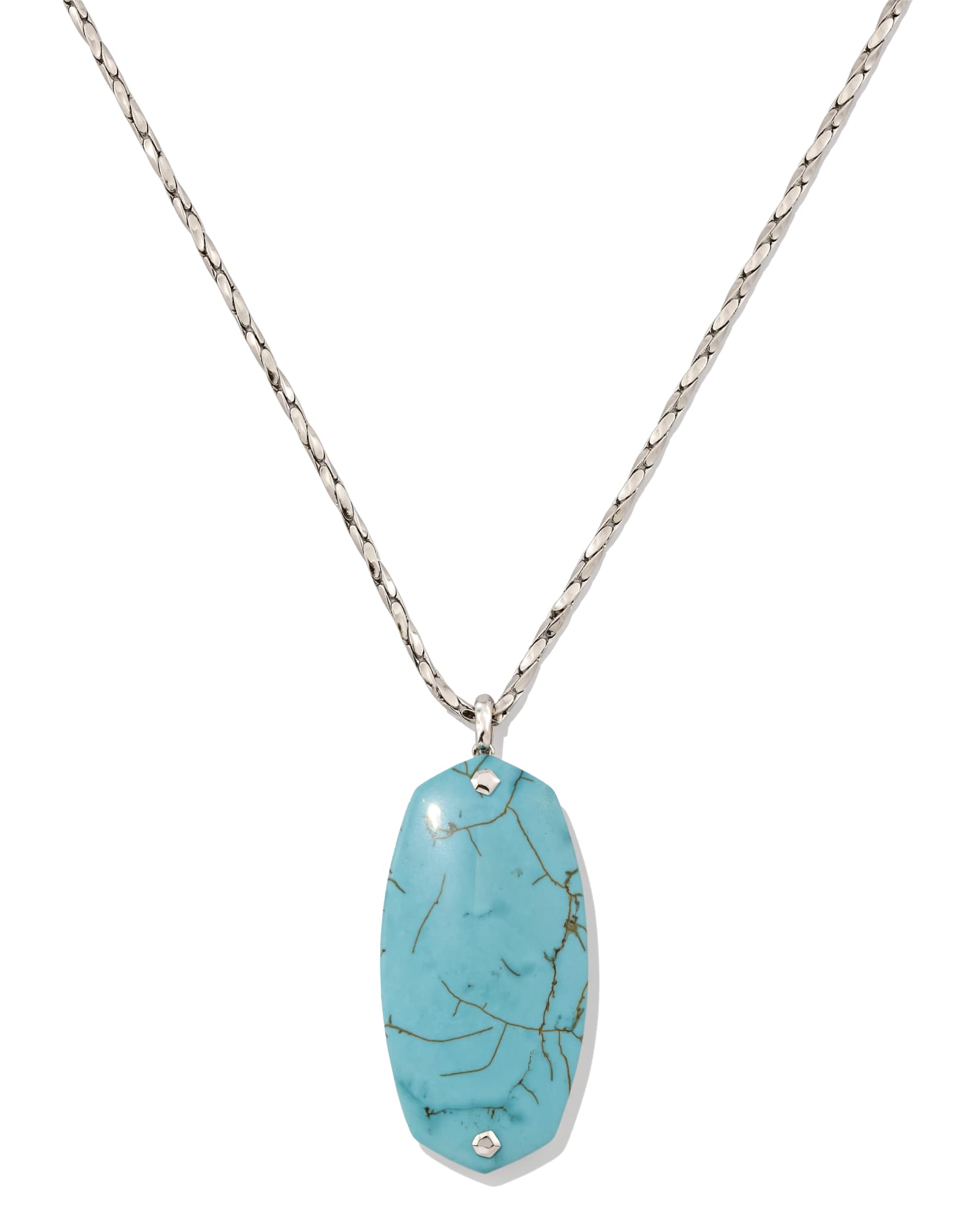 Danielle Riveted Silver Long Pendant Necklace