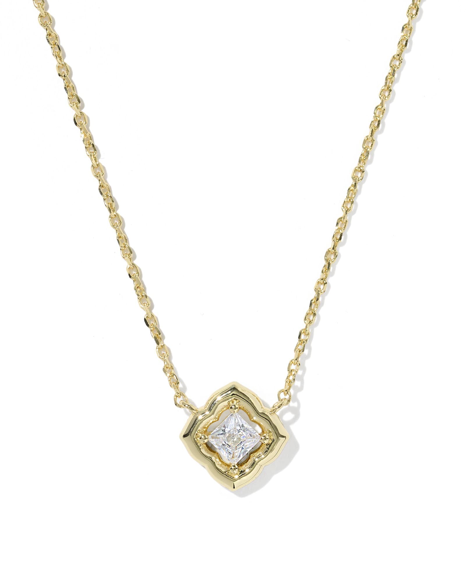 Mallory Crystal Gold Short Pendant Necklace