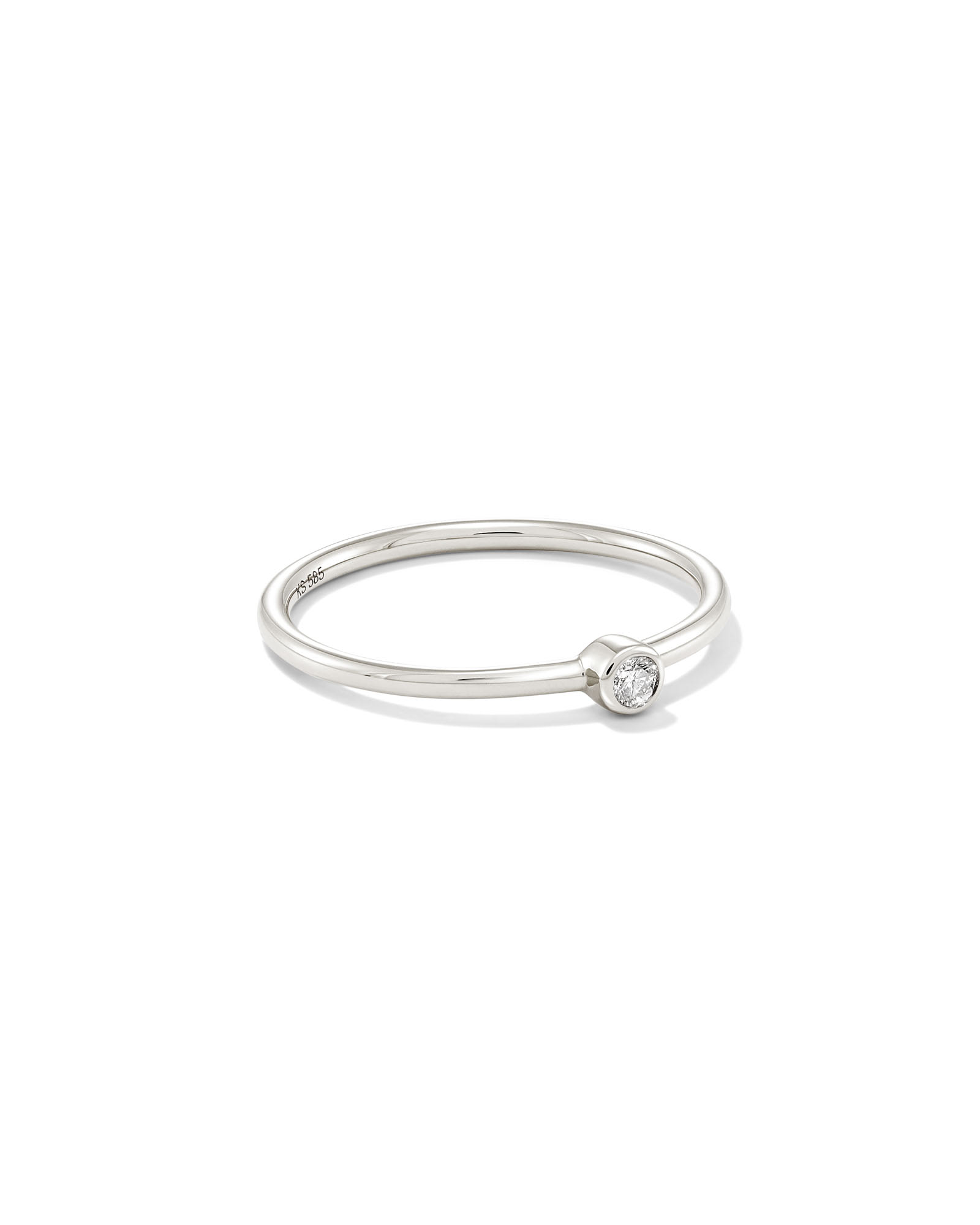 Kendra Scott Audrey 14k White Gold Band Ring in White Diamond | Diamonds | Size 8