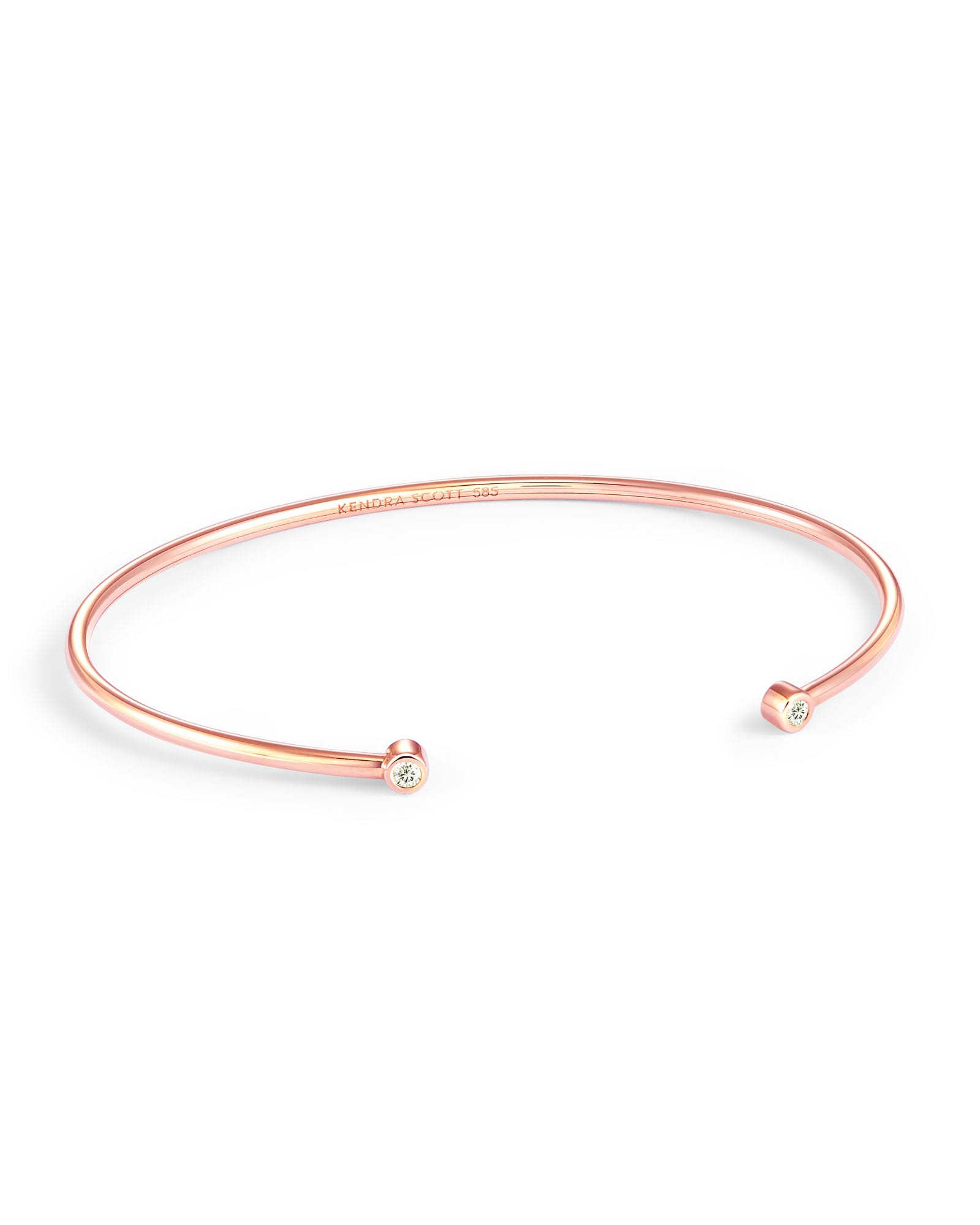 Kendra Scott Audrey 14k Rose Gold Cuff Bracelet in White Diamond | Diamonds