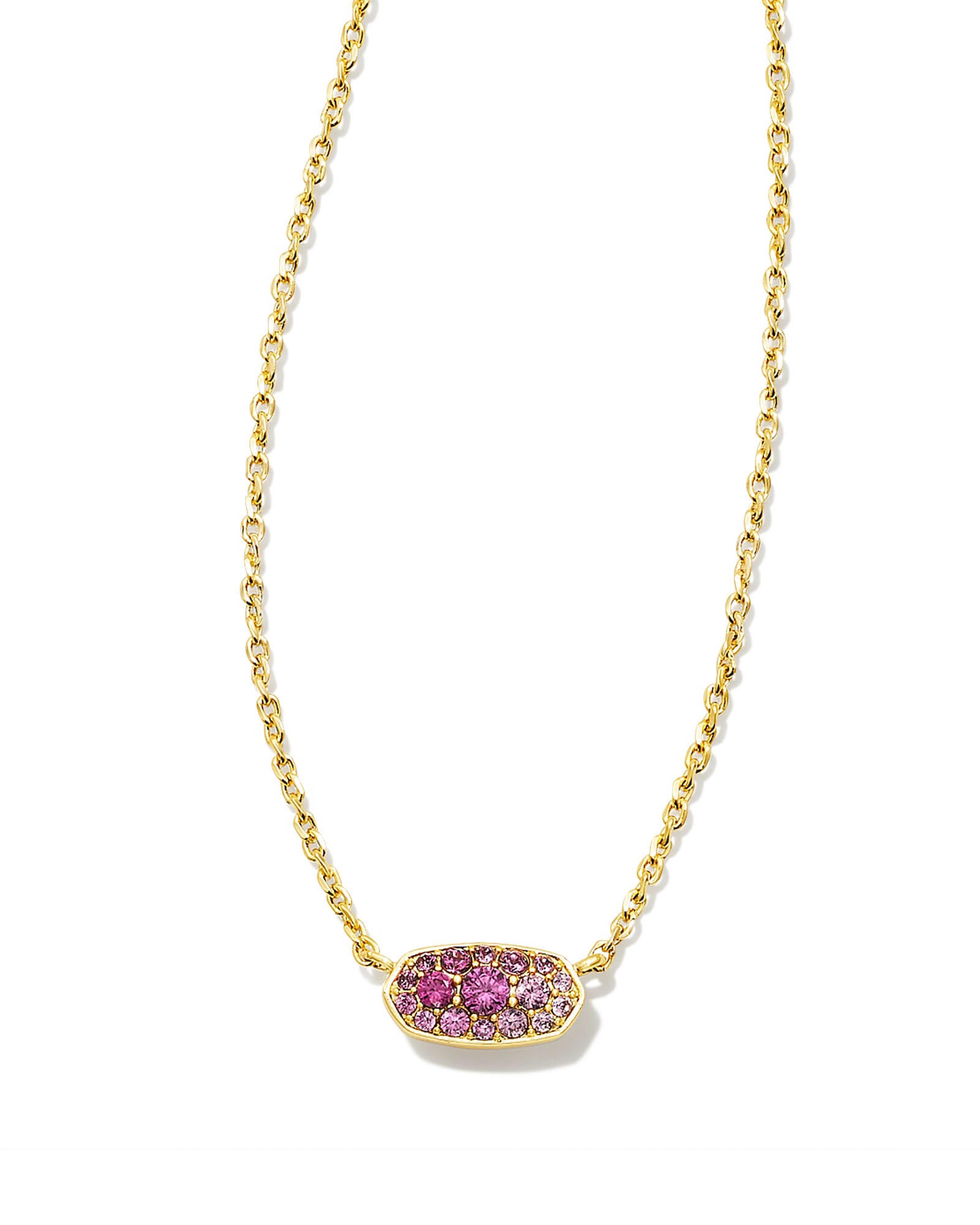 Kendra Scott Grayson Gold Pendant Necklace in Pink Ombre | Crystal