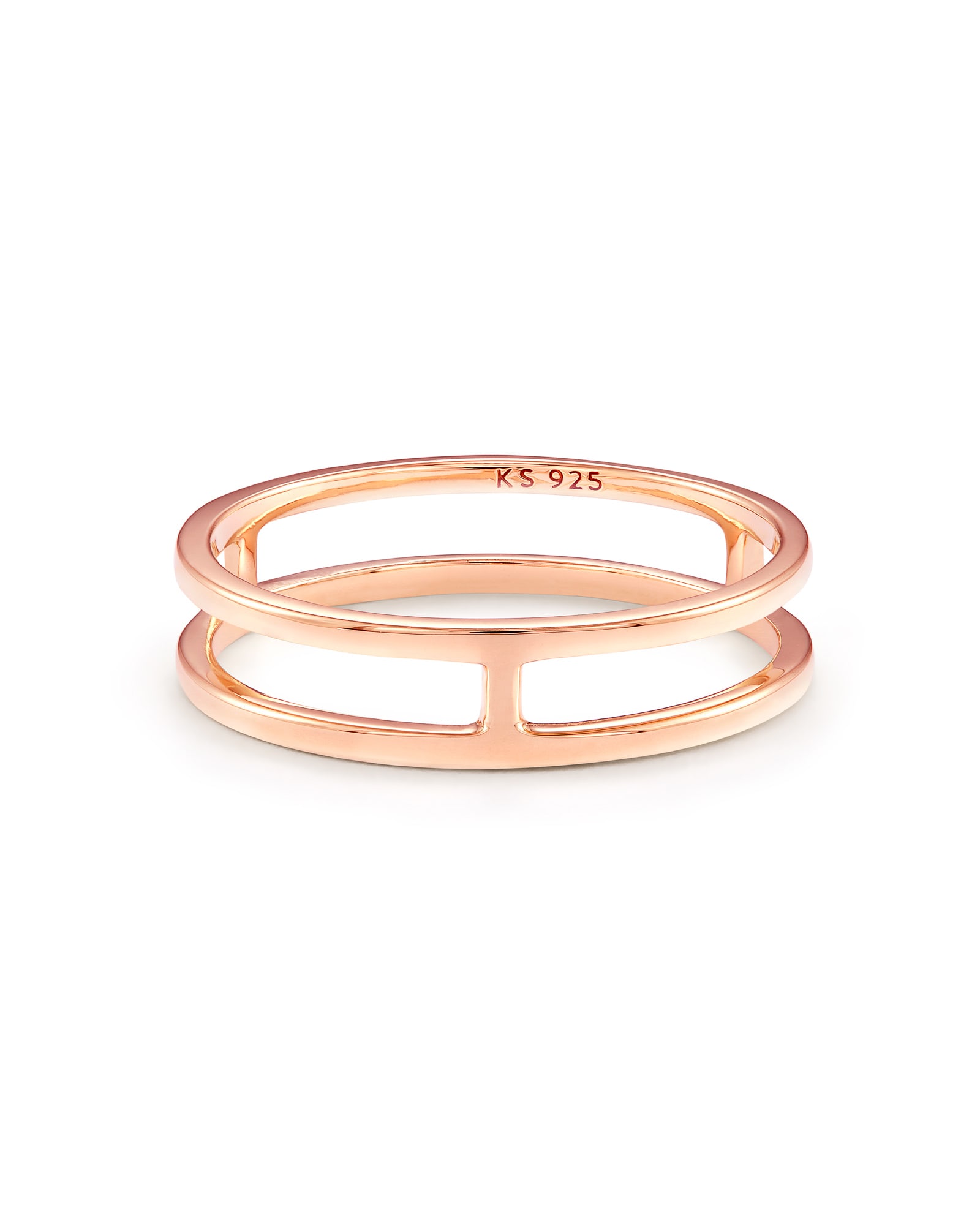 Kendra Scott Bennett Double Band Ring in 18k Rose Gold Vermeil | Metal | Size 7