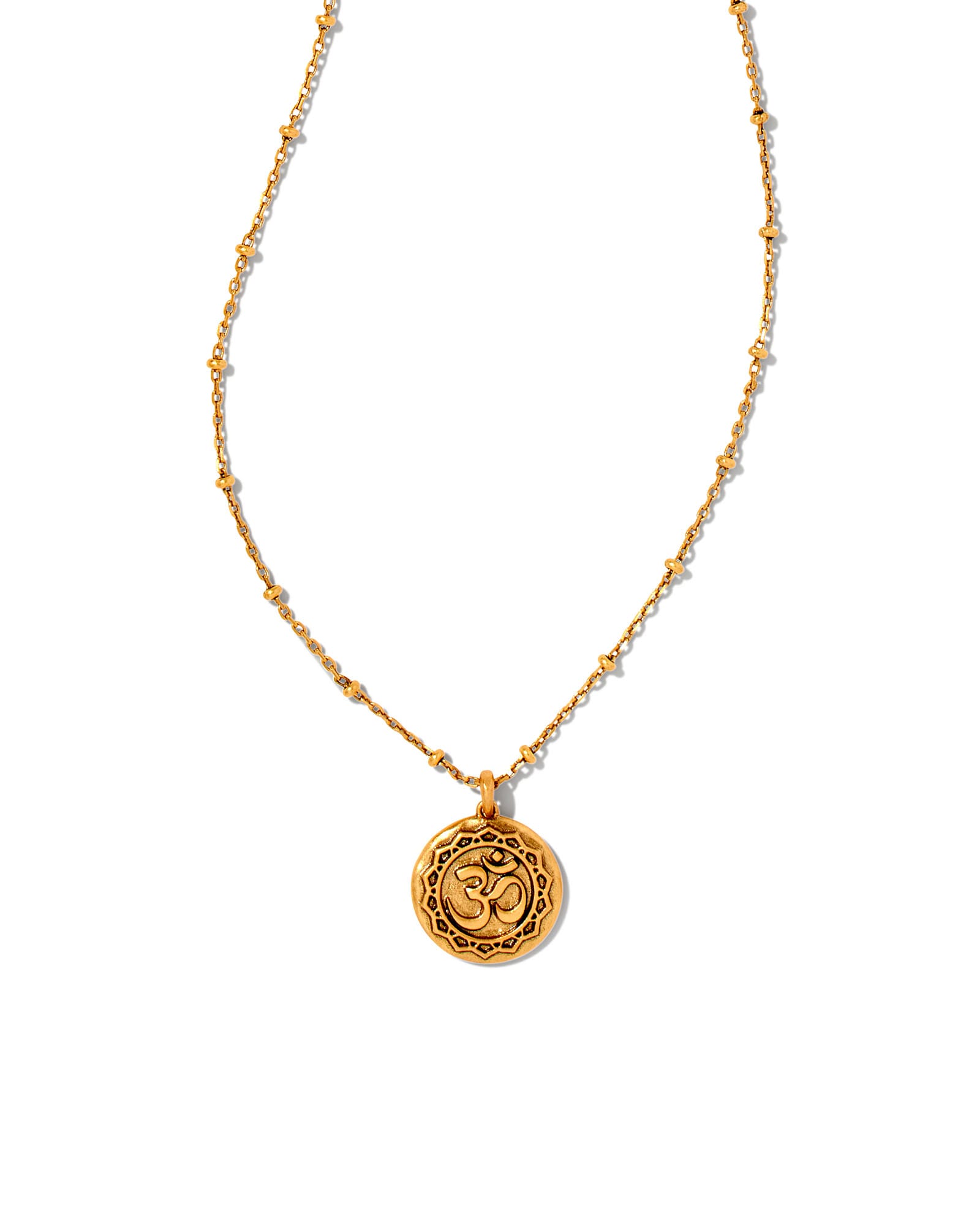 Kendra Scott Om Coin Pendant Necklace in Vintage Gold | Plated Brass