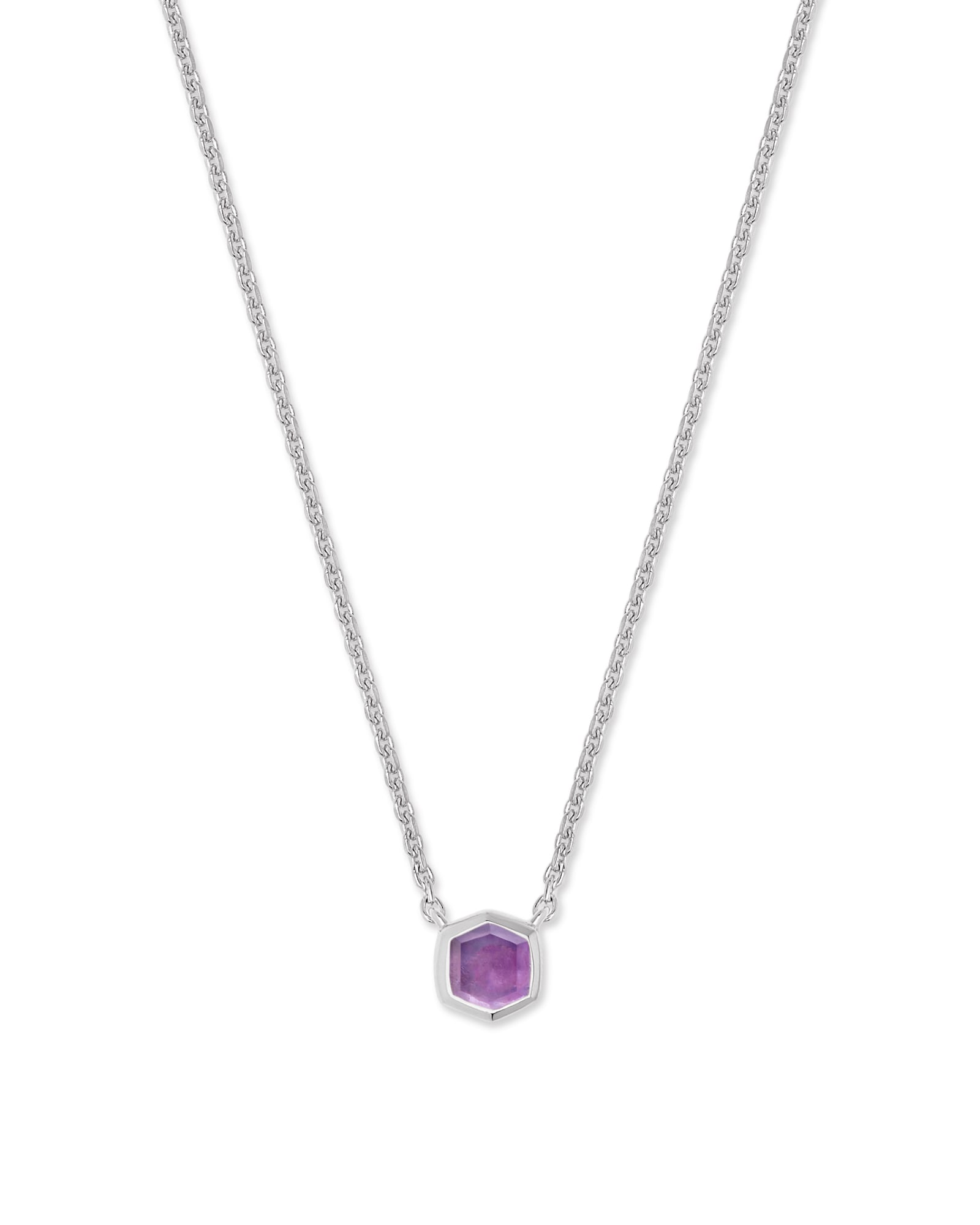 Kendra Scott Davie Sterling Silver Pendant Necklace in | Amethyst