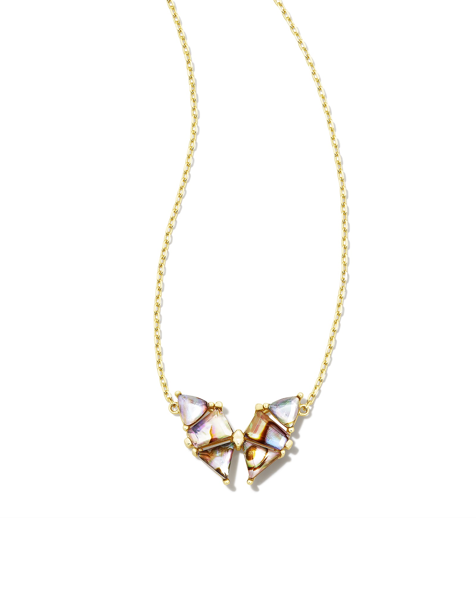 Kendra Scott Blair Gold Butterfly Pendant Necklace in Abalone | Shell