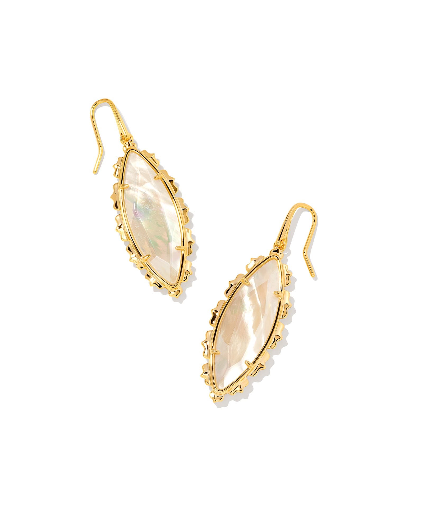 Kendra Scott Genevieve Gold Drop Earrings in Ivory Mother-of-Pearl | Mother Of Pearl/Metal